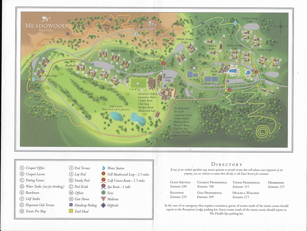 Meadowood Napa Valley Resort Map
