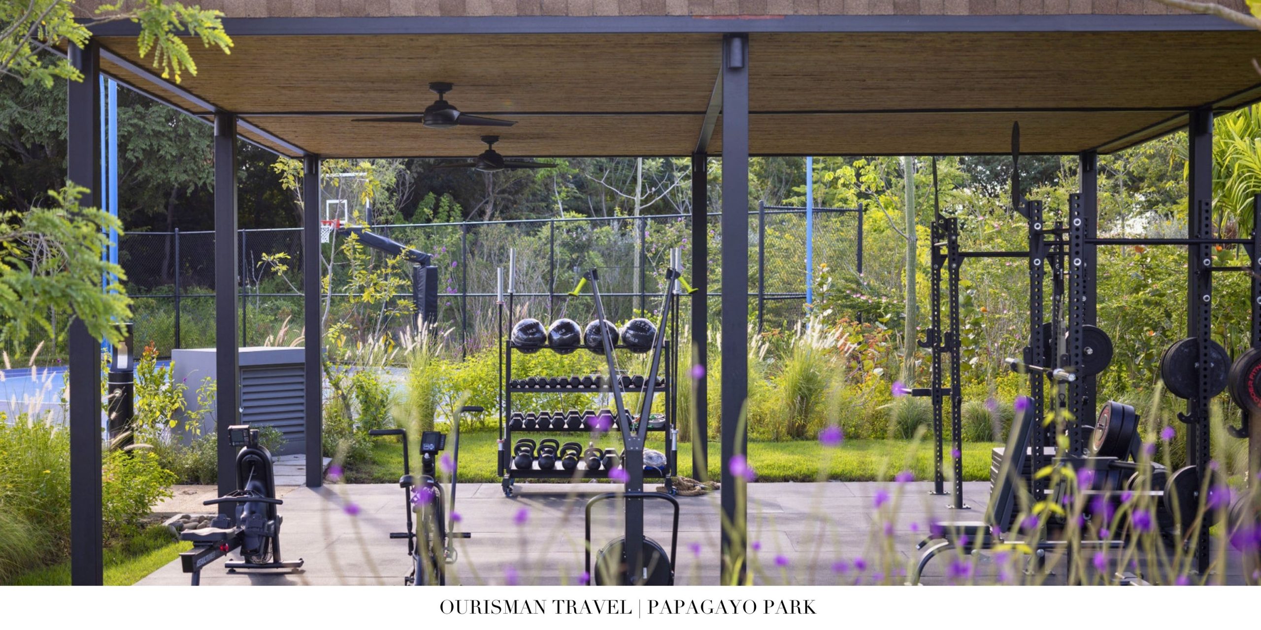 Peninsula Papagayo recreational park with splash zones pump track and outdoor fitness spaces