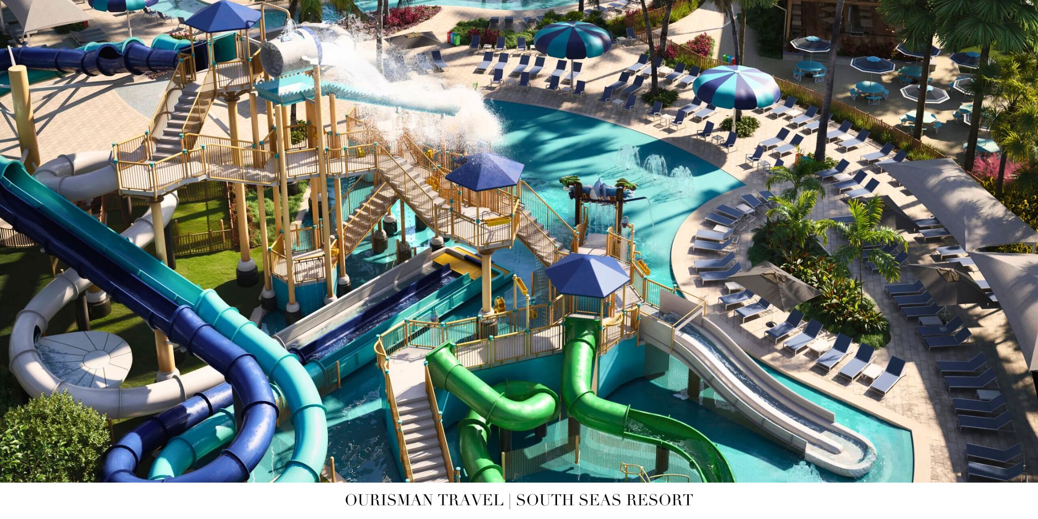 Aerial view of Captiva Landing waterpark at South Seas Resort on Captiva Island