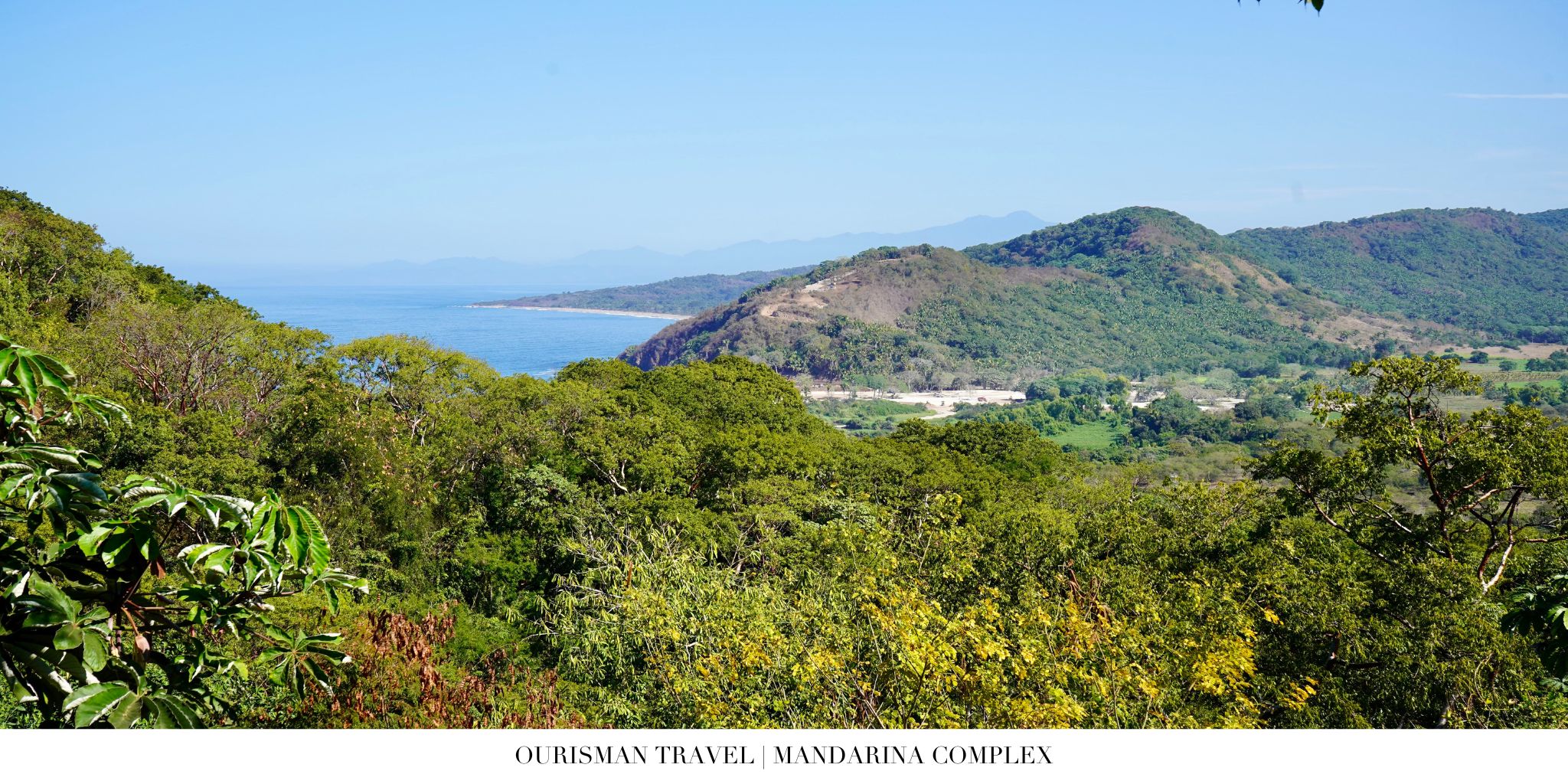 Panoramic view of Mandarina’s rolling ranch landscape connecting One&Only Mandarina and Rosewood Mandarina