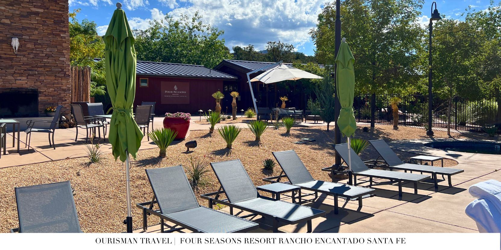 Four Seasons Santa Fe family pool lounge chairs