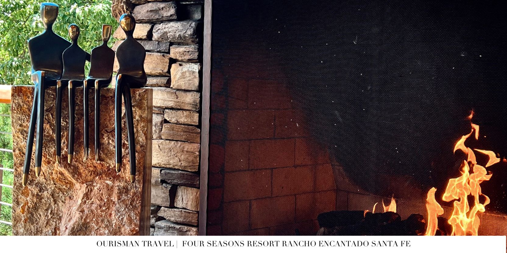 Four Seasons Santa Fe figuring by fireplace