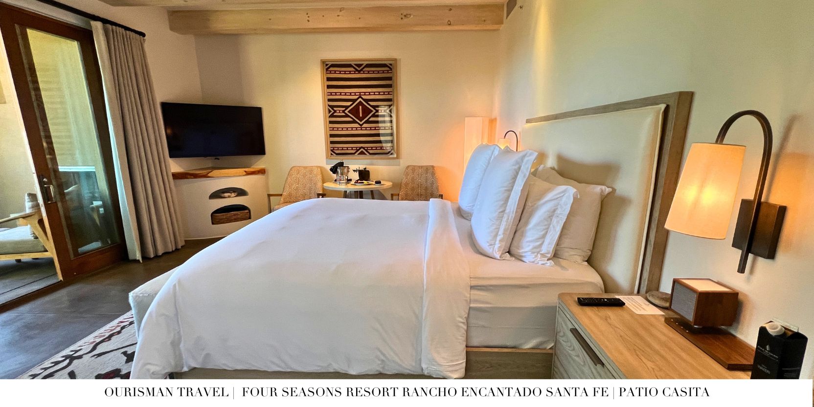 Four Seasons Santa Fe patio casita king bed