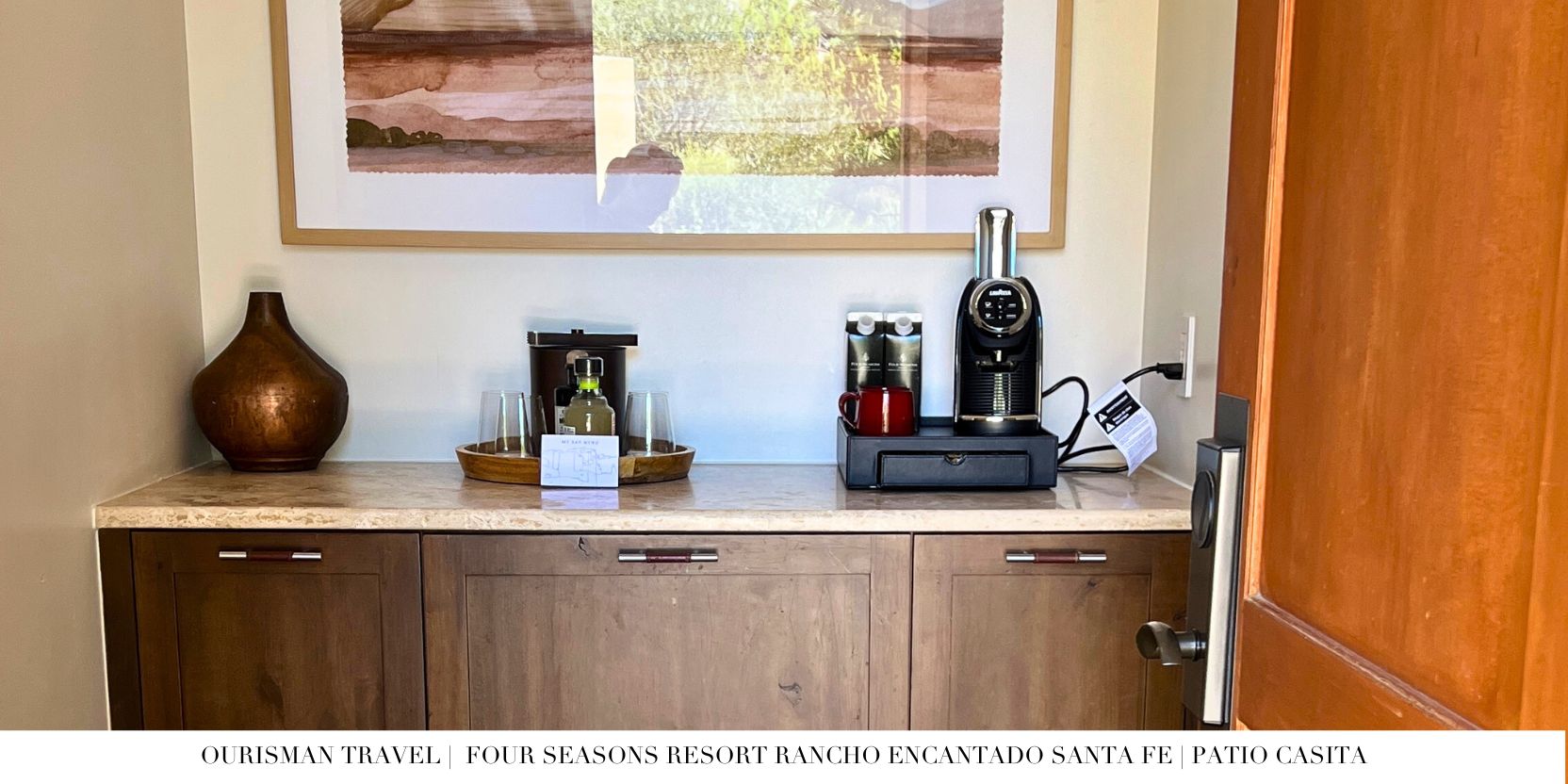 Four Seasons Santa Fe patio casita coffee station