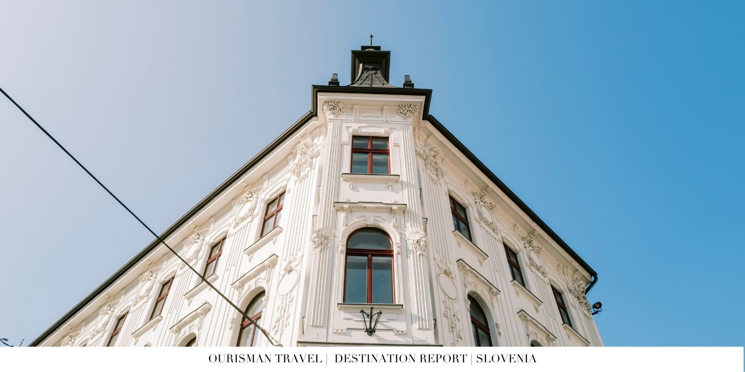 Countryside drive through vineyards and villages in Slovenia