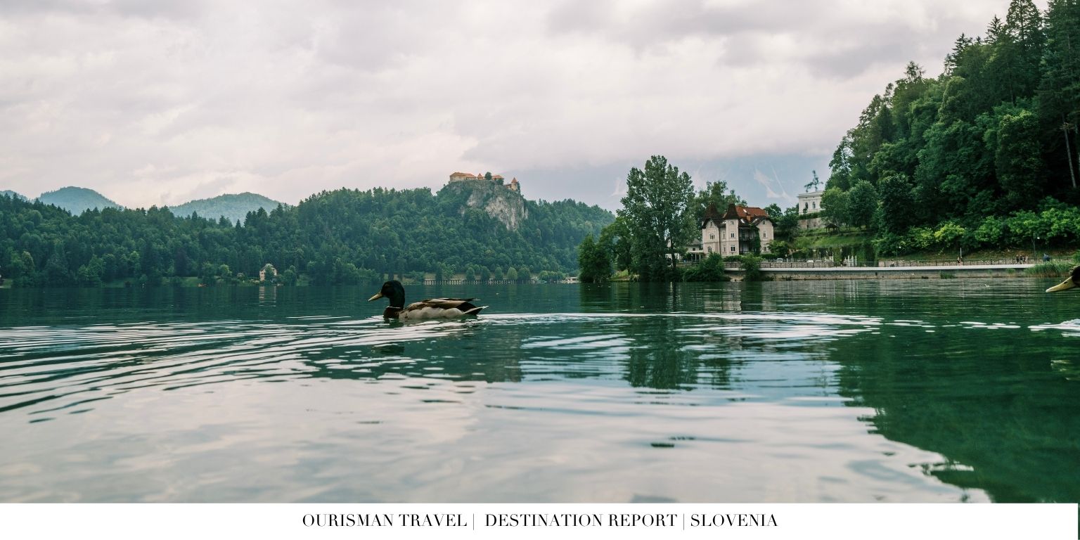 Lake Bled Island Slovenia with traditional Pletna boat