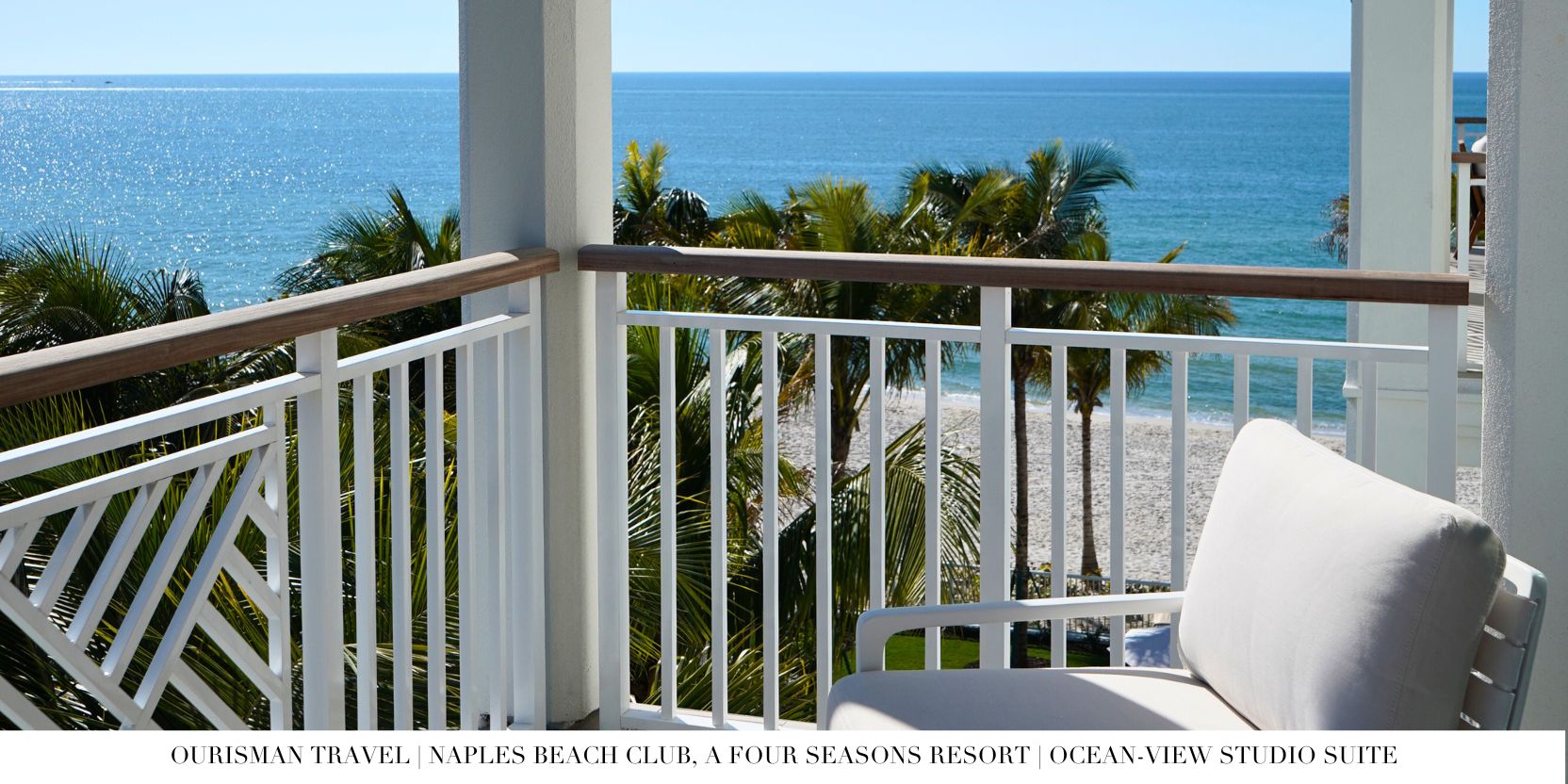 Outdoor Balcony in the Ocean-View Studio Suite at Four Seasons Naples
