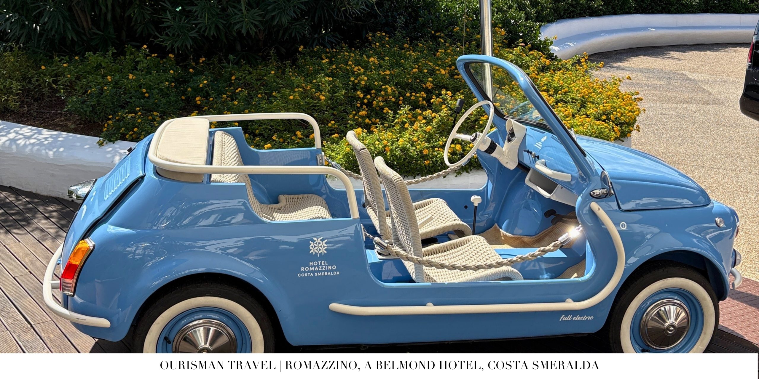 blue fiat jolly sardinia belmond romazzino