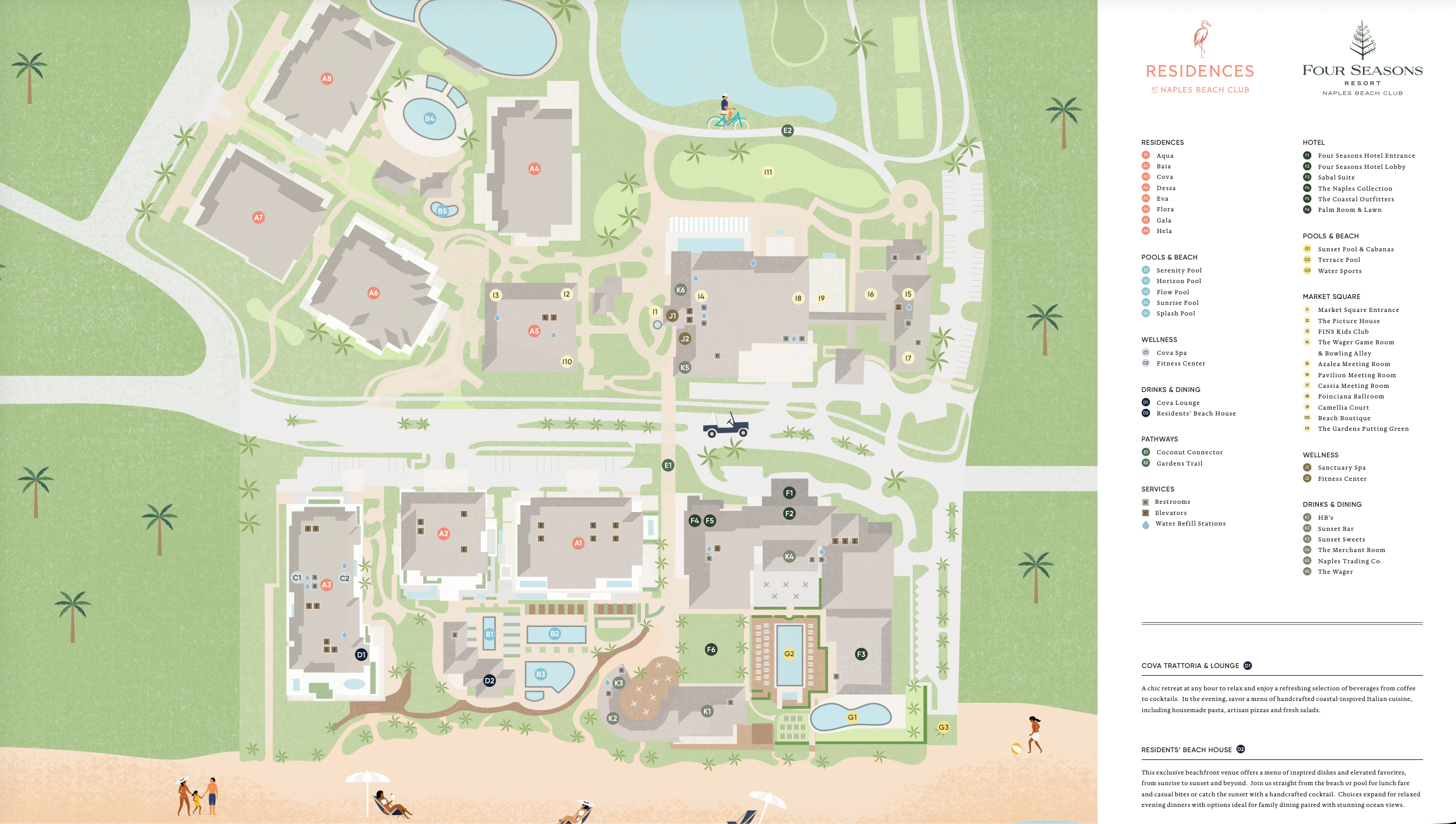 Four Seasons Naples Beach Club Resort Map