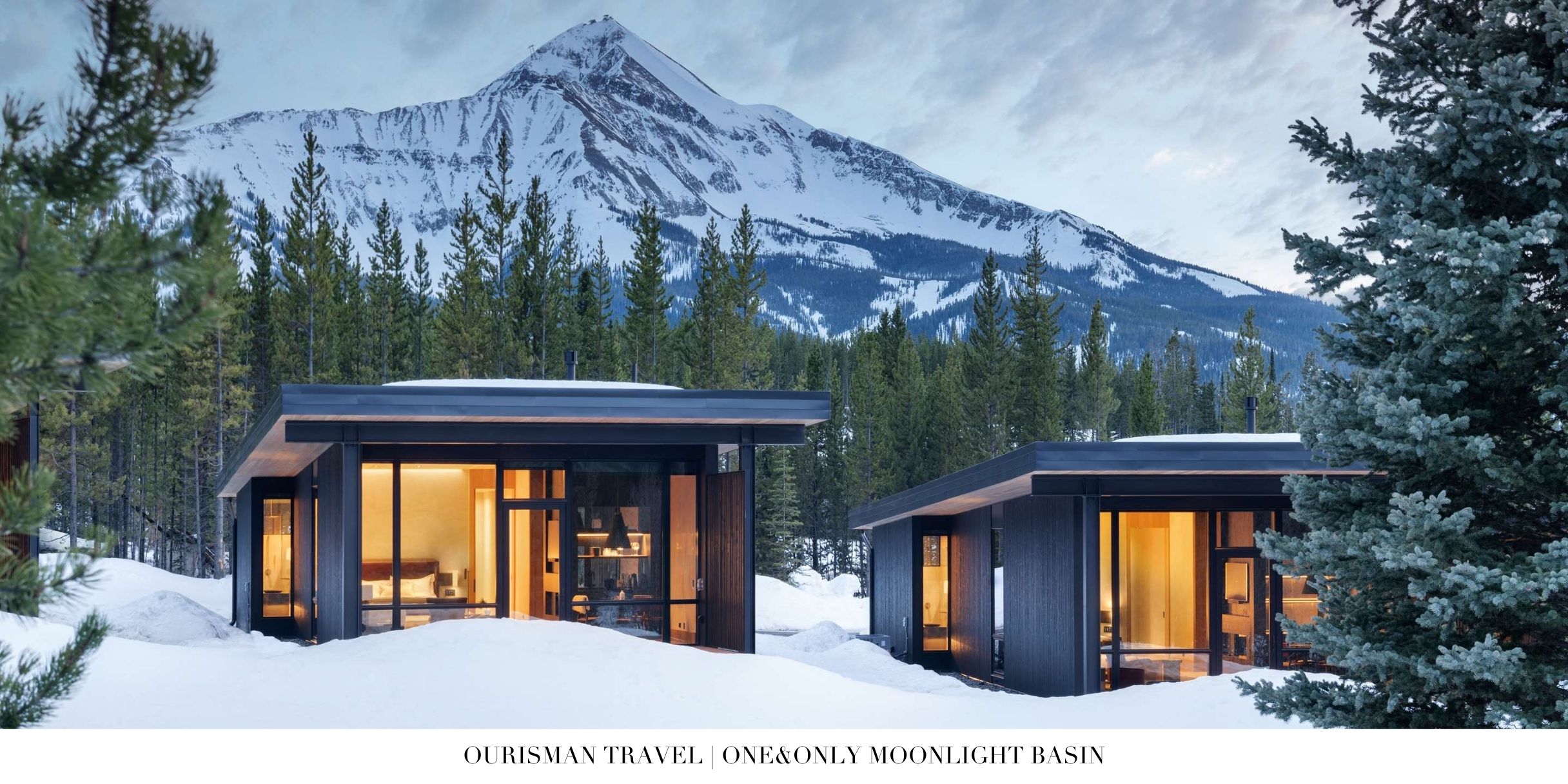 Exterior view of One&Only Moonlight Basin in Big Sky, Montana