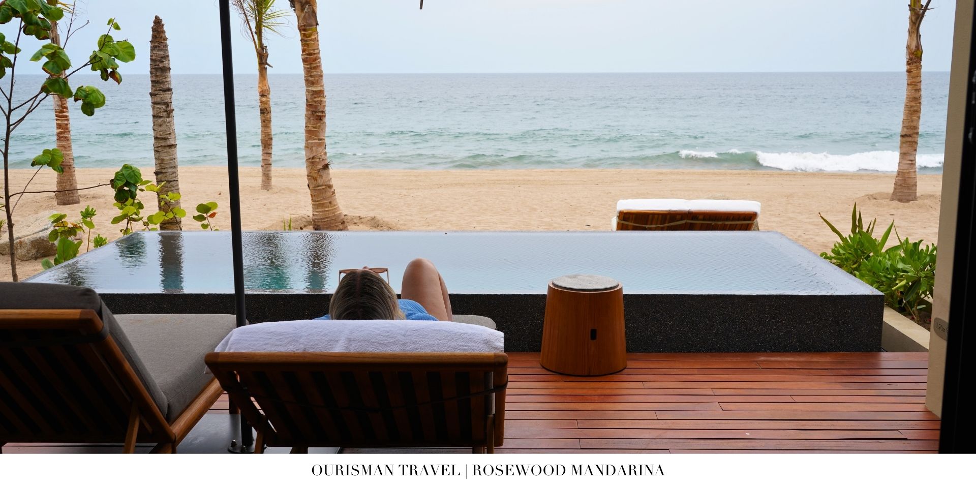 Luxury cliffside suite at Rosewood Mandarina with private terrace overlooking the Pacific Ocean