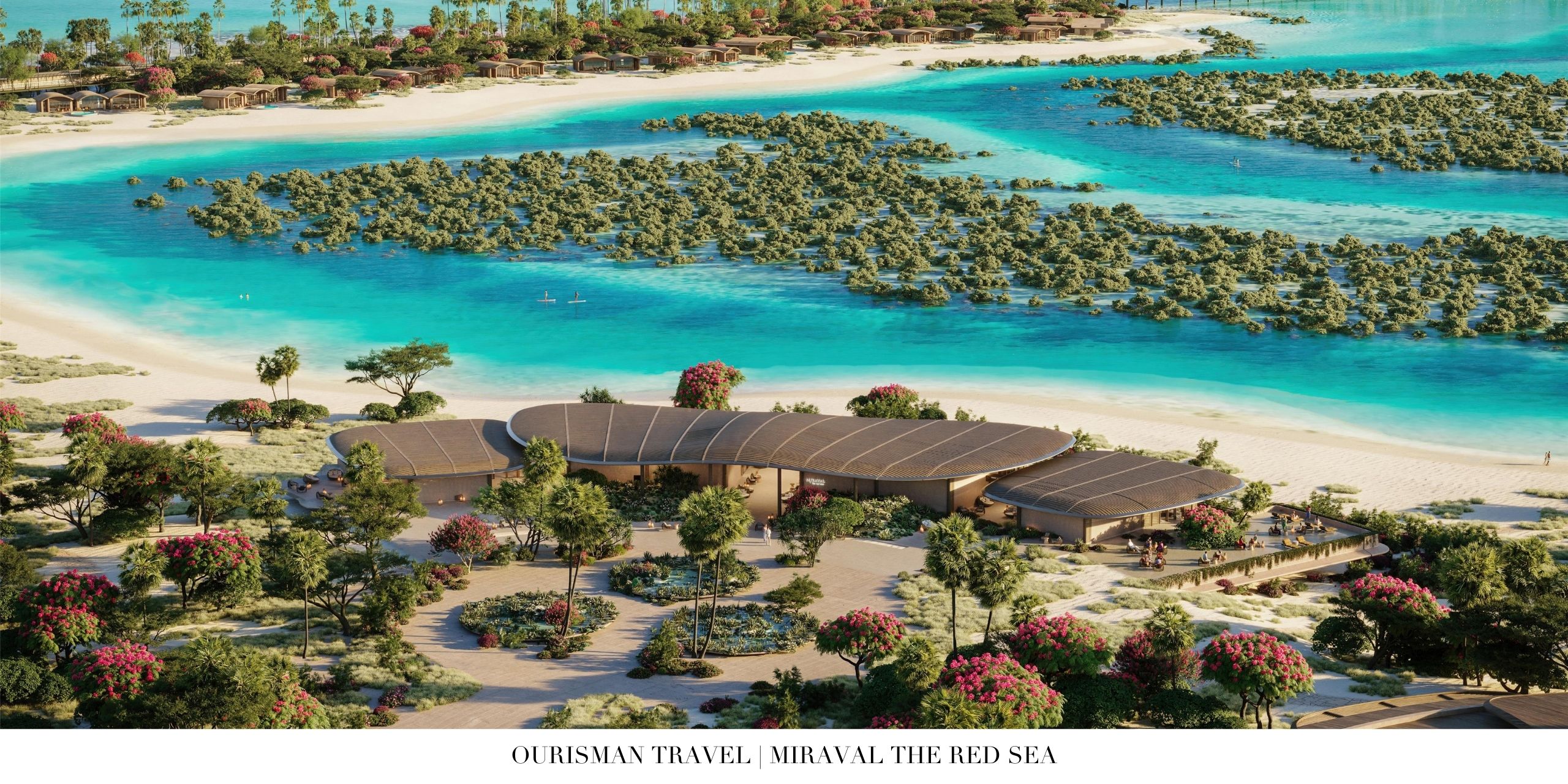 Panoramic view of Miraval The Red Sea resort along the coastline