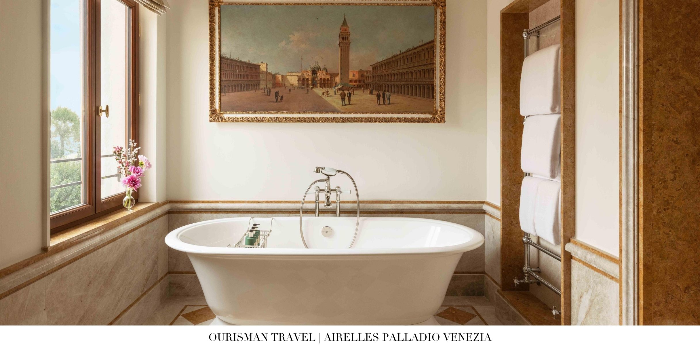 Spa-inspired marble bathroom at Airelles Venezia