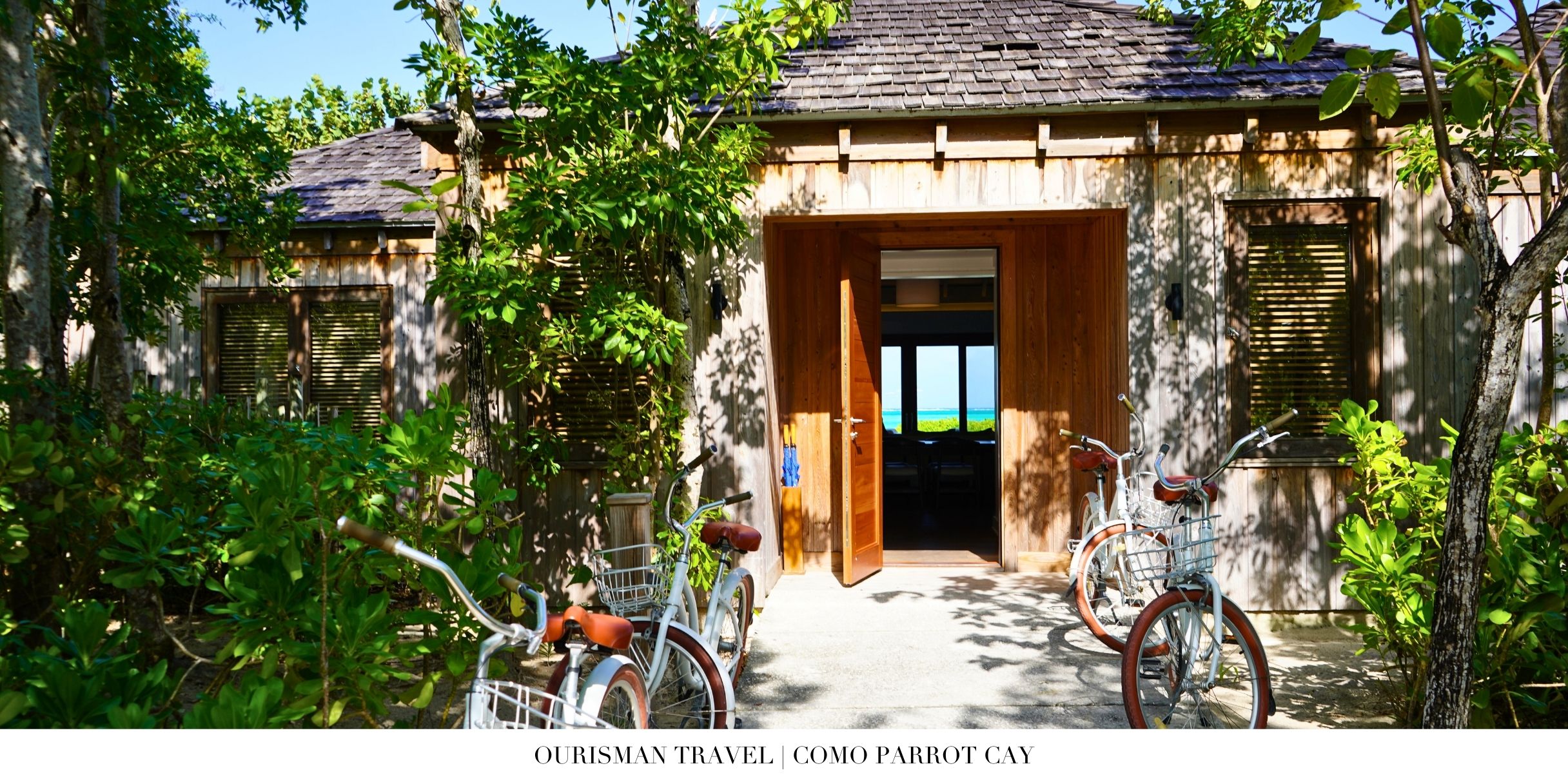 Luxury beachfront villa at COMO Parrot Cay featuring private pool and tropical landscaping