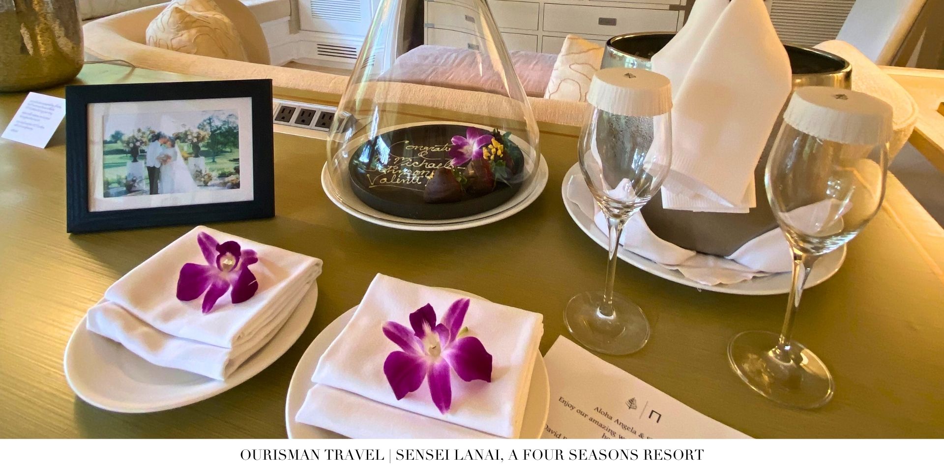 Thoughtful FSPP welcome amenity at Sensei Lanai featuring curated wellness items and fresh local touches