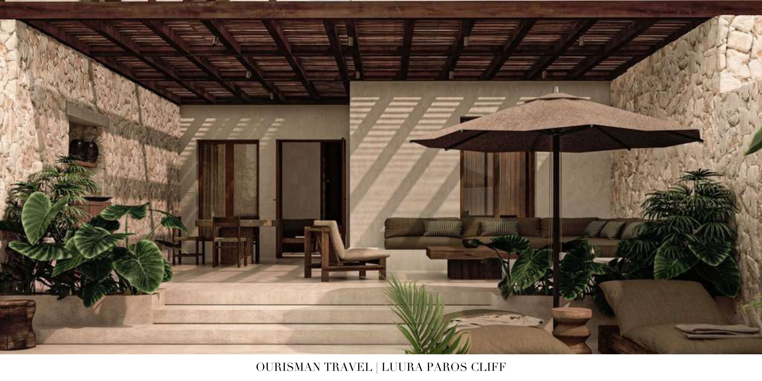 Cliffside villa bedroom at Luura Paros Cliff