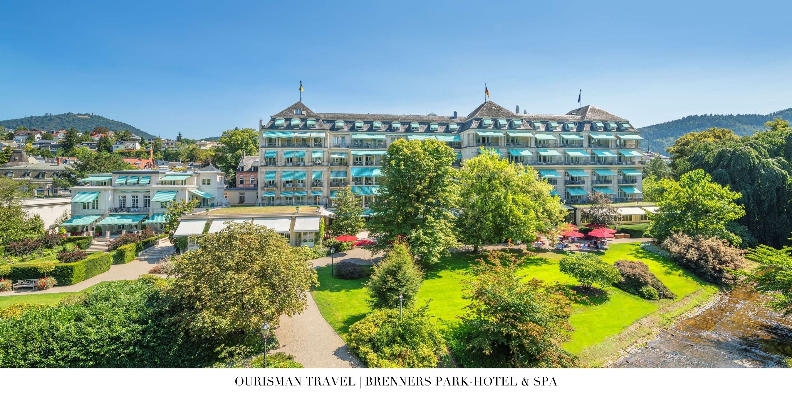 Panoramic view of Brenners Park-Hotel & Spa from the gardens