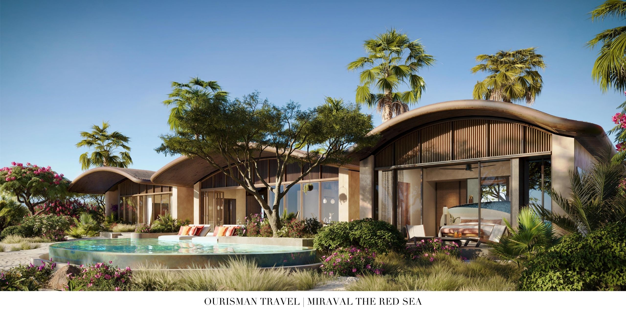 Suite with private balcony and Red Sea vista at Miraval The Red Sea