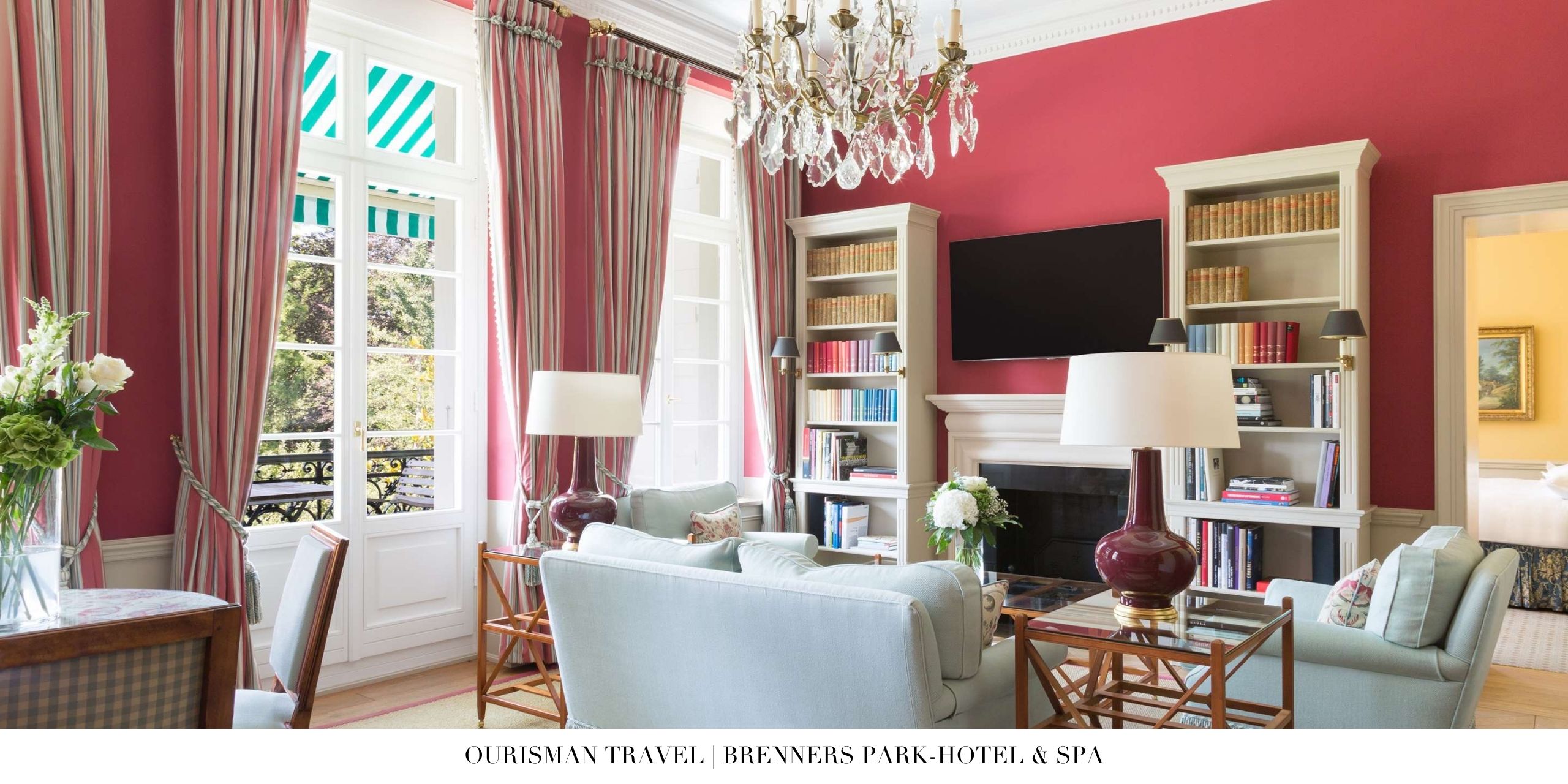 Living area inside a suite at Brenners Park-Hotel & Spa