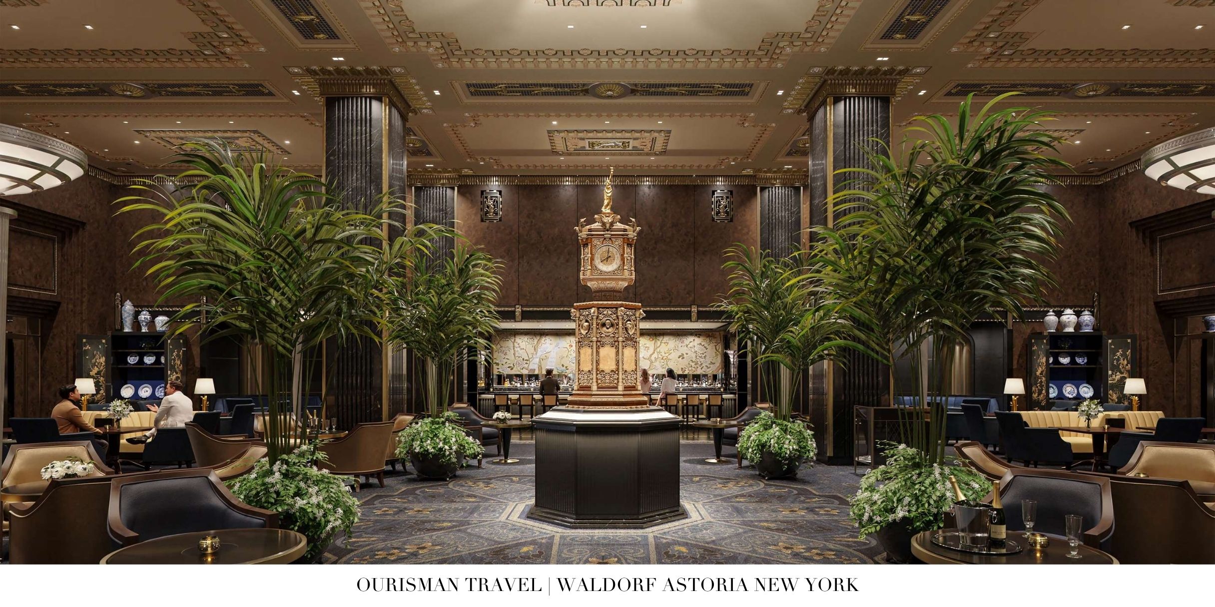 Architectural details of Waldorf Astoria New York interior