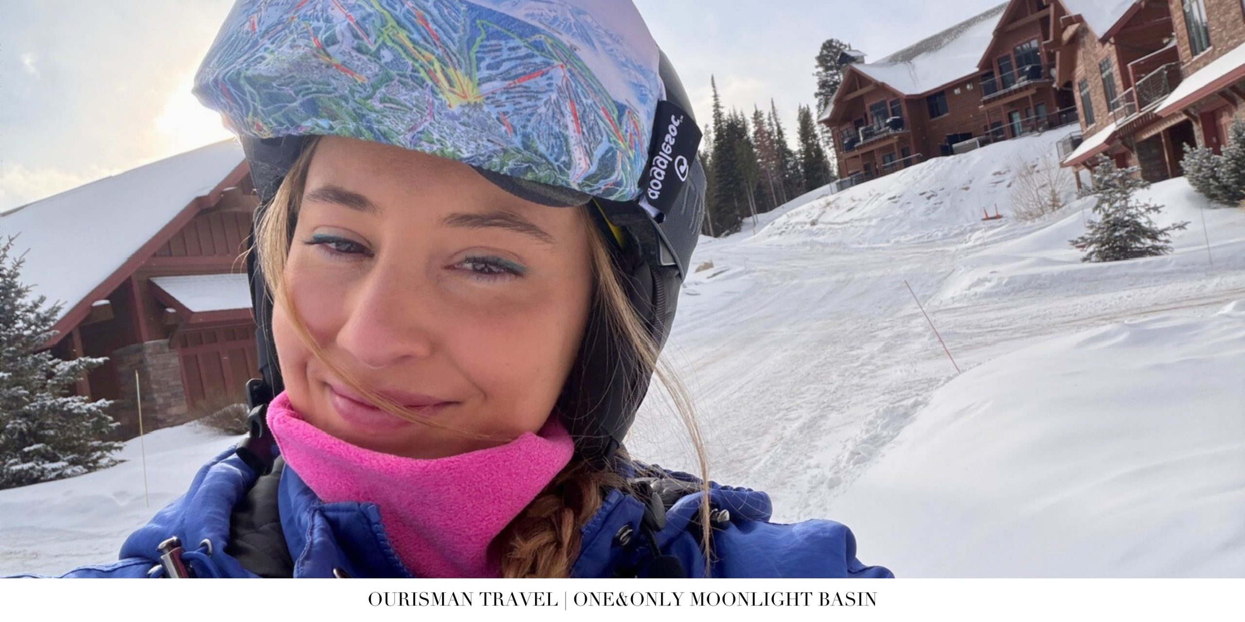 Powder skiing near One&Only Moonlight Basin with wide-open runs and dramatic views of Lone Peak in winter.