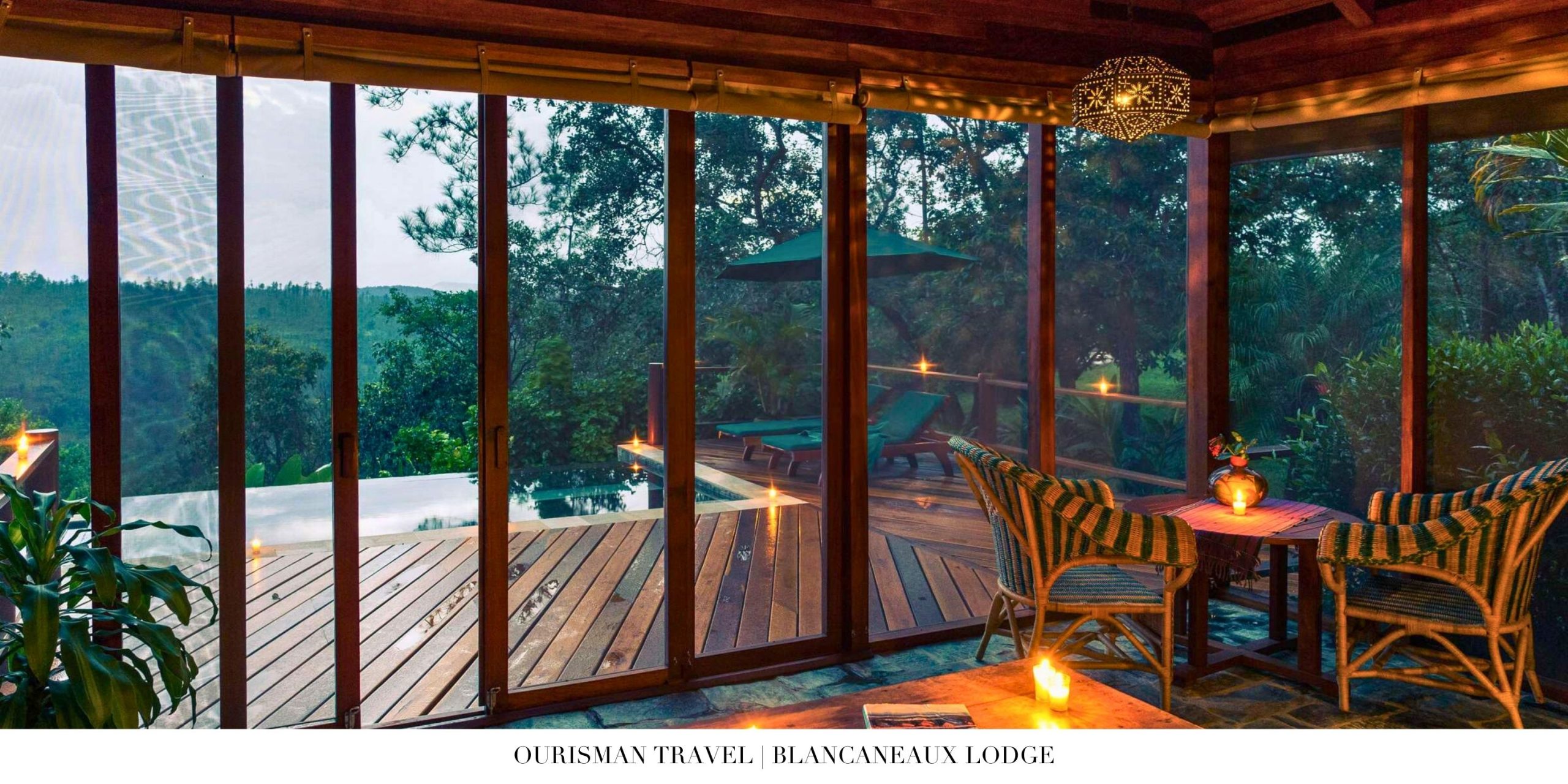Luxury jungle lodge suite at Blancaneaux Lodge with rainforest views