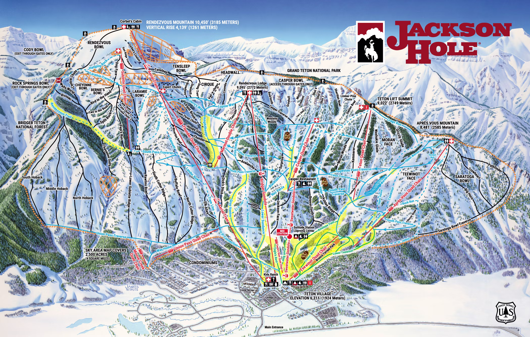 Jackson Hole ski trail map