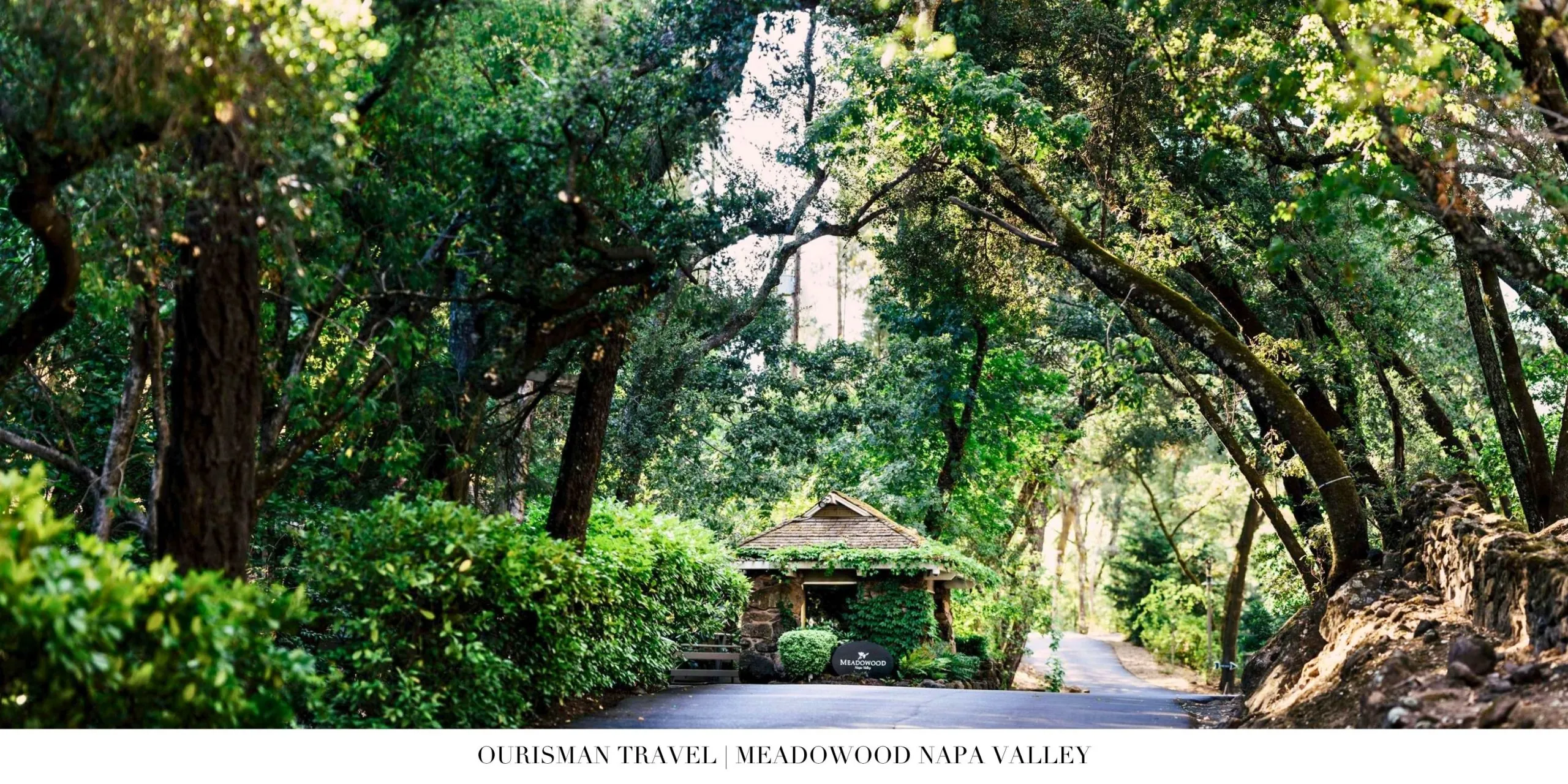 Exterior of Meadowood Napa Valley surrounded by vineyards