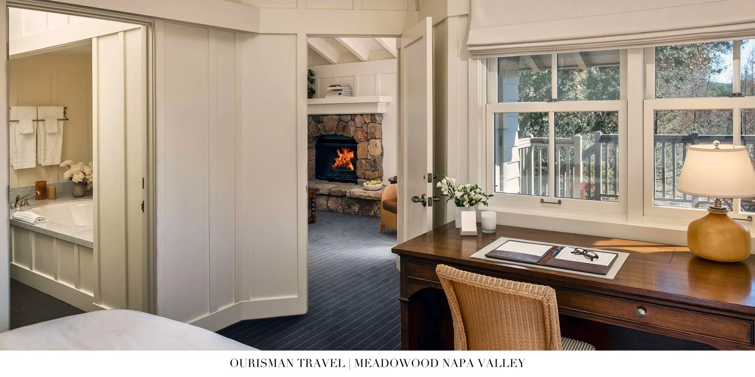 Sophisticated furnishings and lighting in Meadowood Napa Valley room