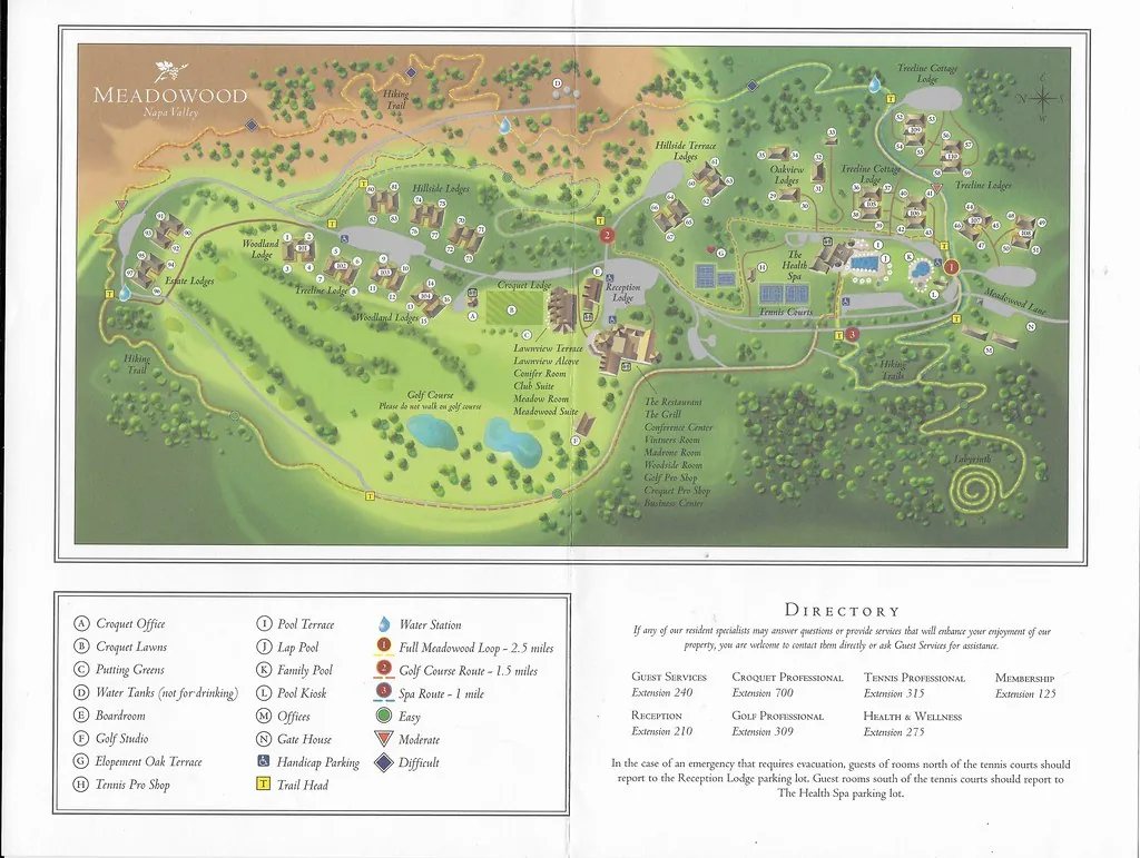 Meadowood Napa Valley Resort Map