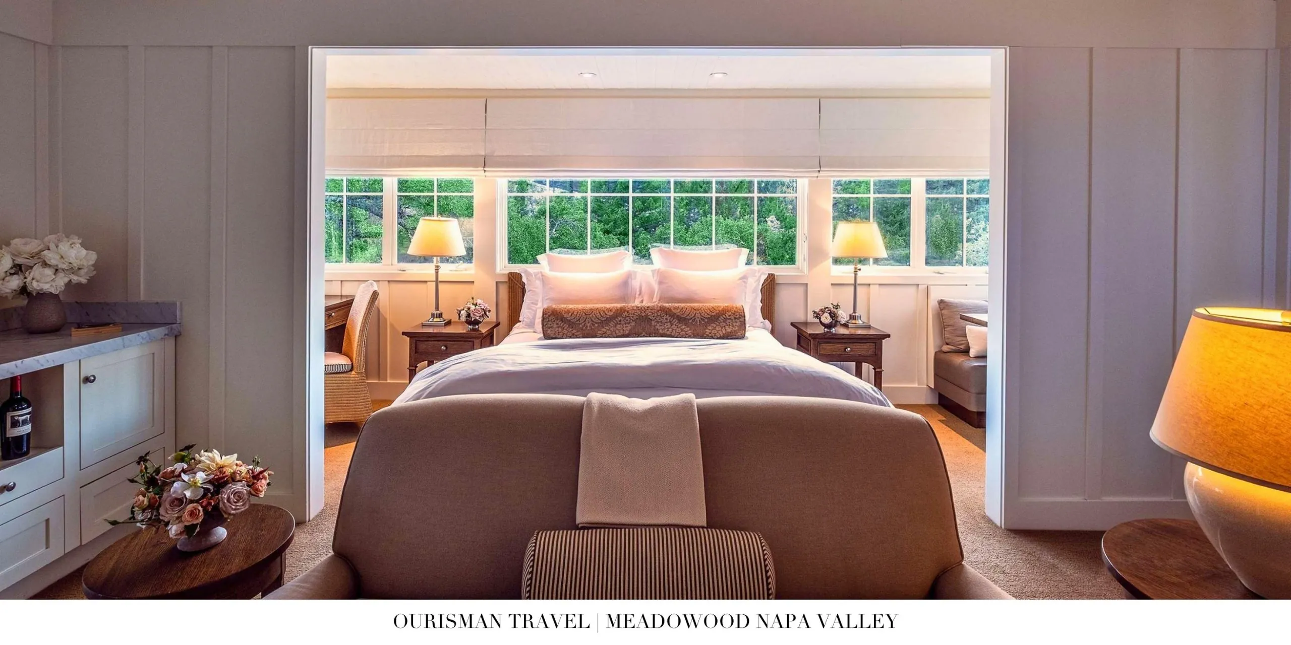 Spacious suite interior at Meadowood Napa Valley