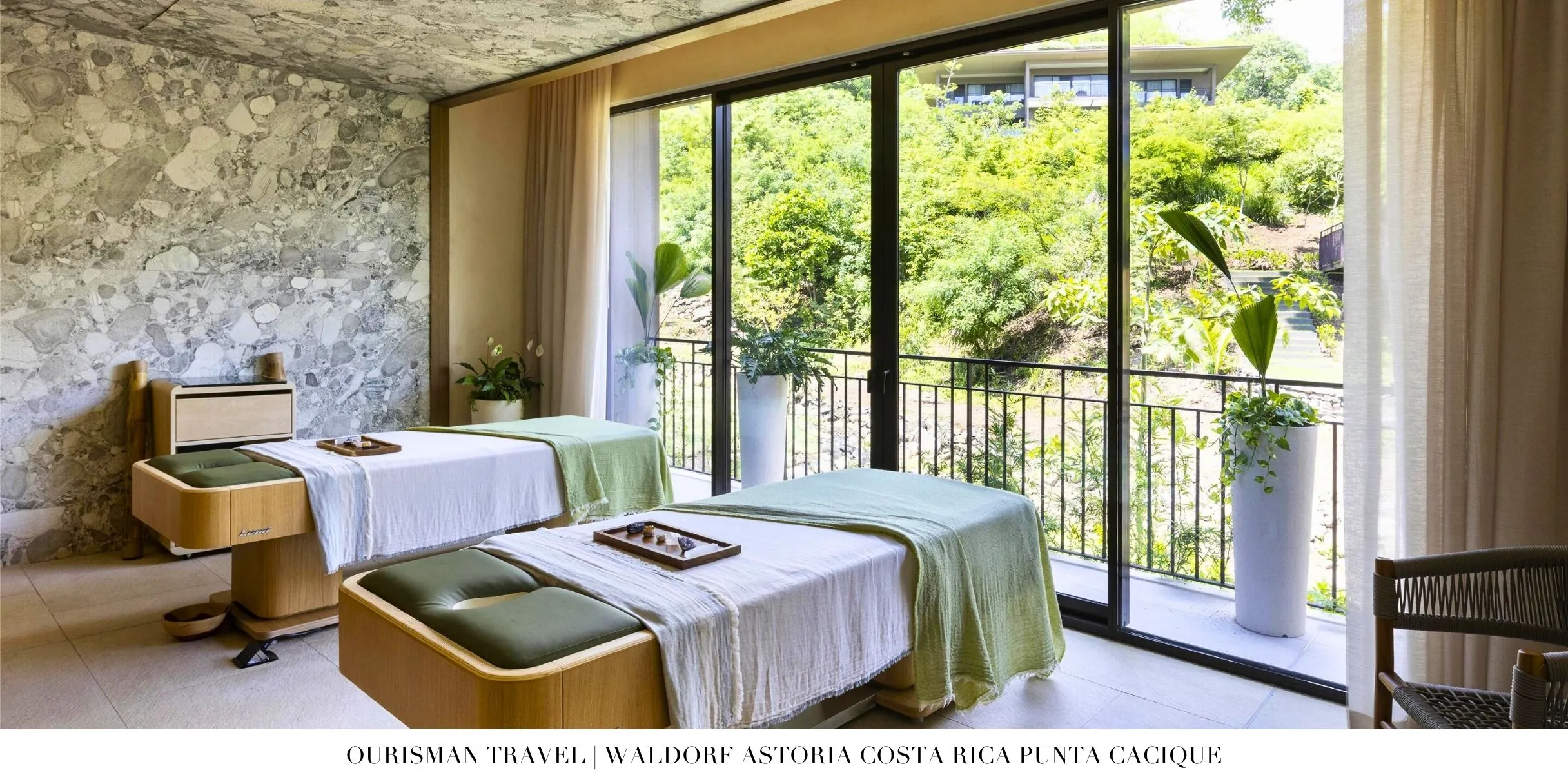 Open-air spa pavilion surrounded by tropical landscape at Waldorf Astoria Costa Rica