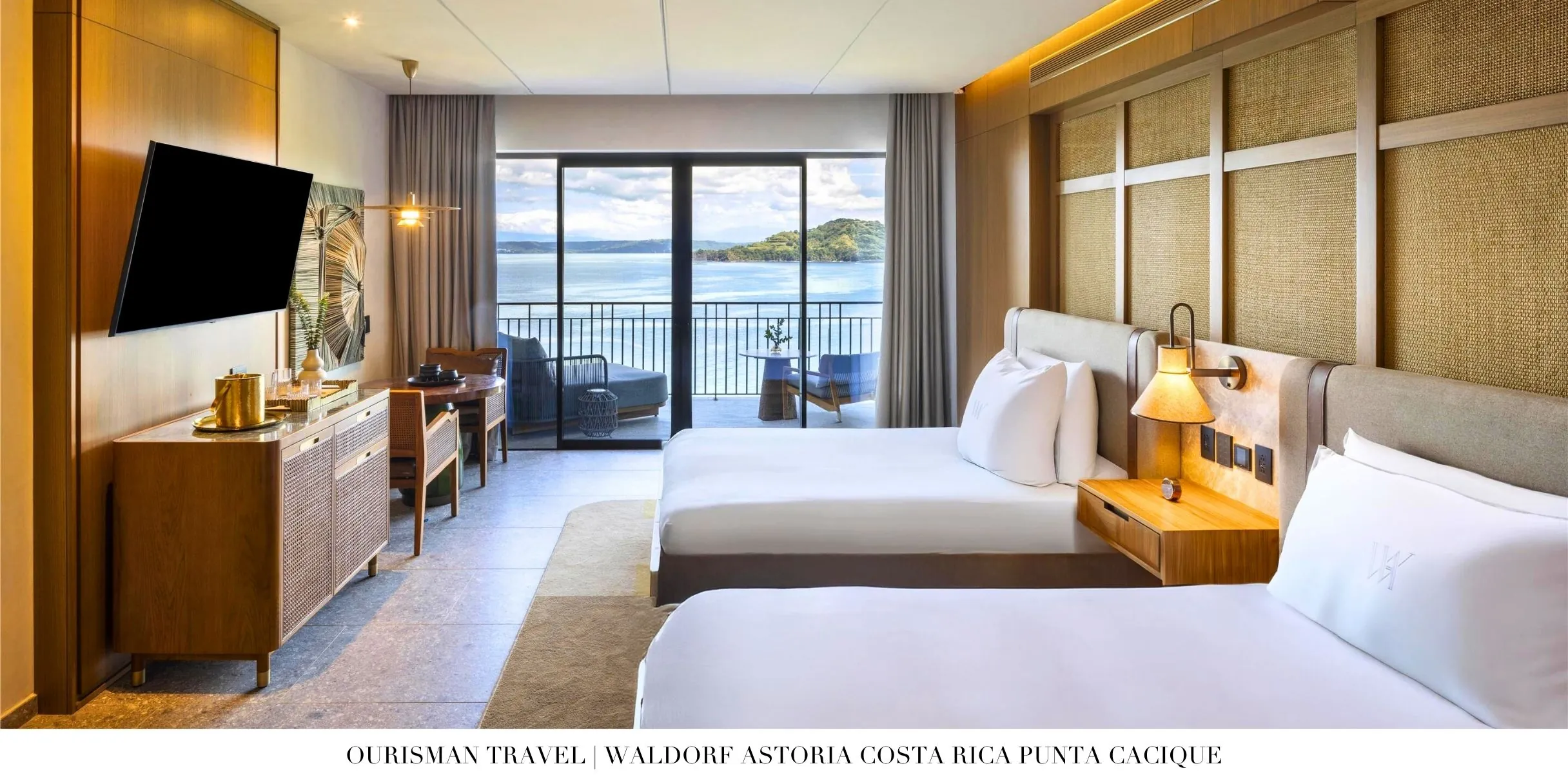 Contemporary guest room with Indigenous-inspired design at Waldorf Astoria Costa Rica