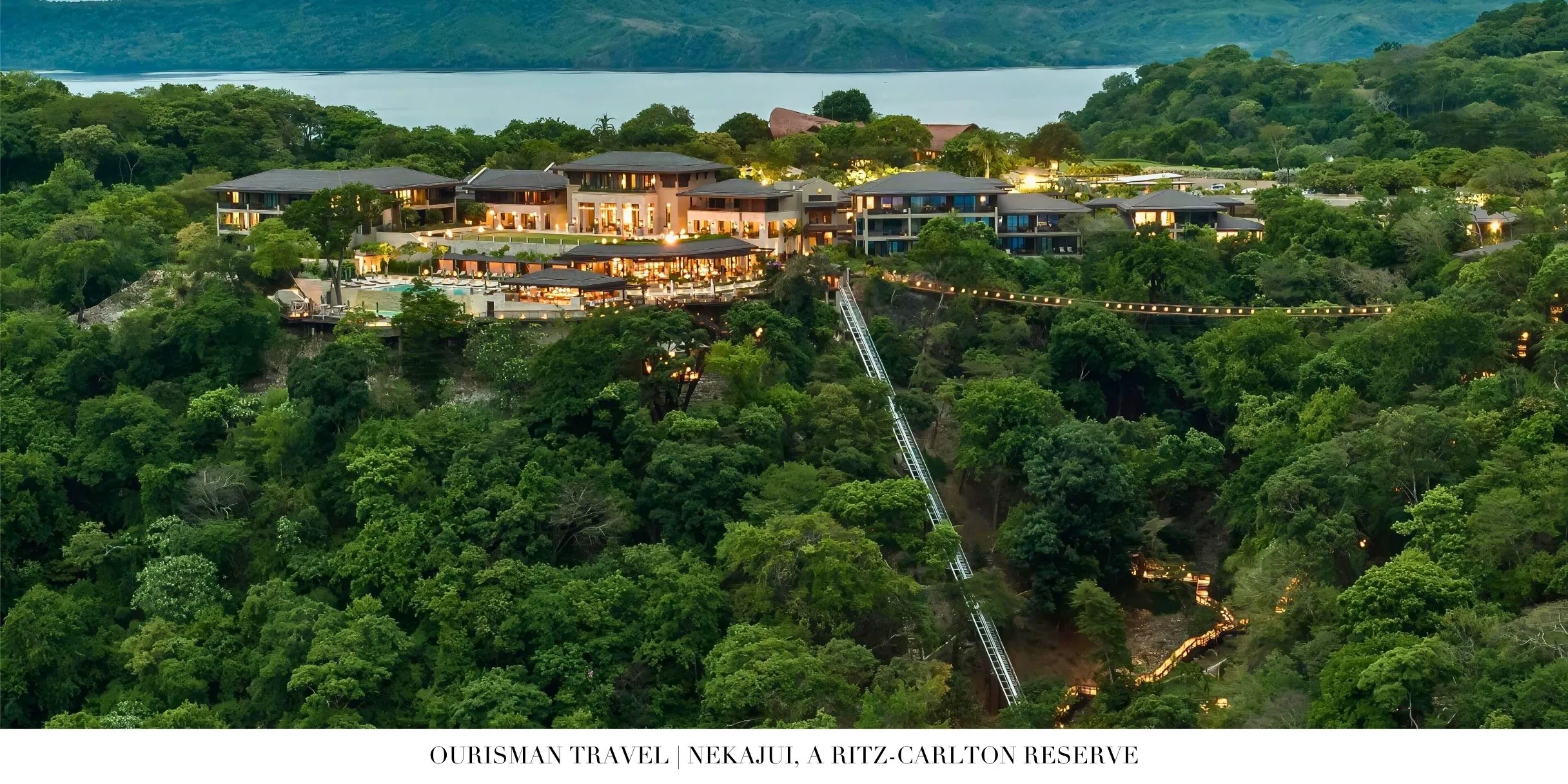 Aerial view of Nekajui Ritz-Carlton Reserve set within the Papagayo Peninsula landscape