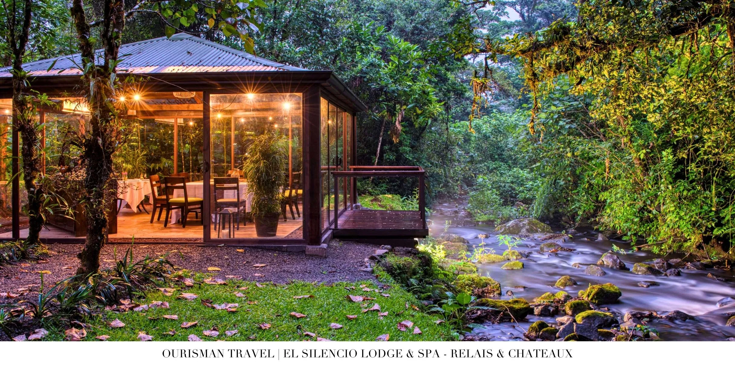 Morning mist rising over the cloud forest at El Silencio Lodge & Spa