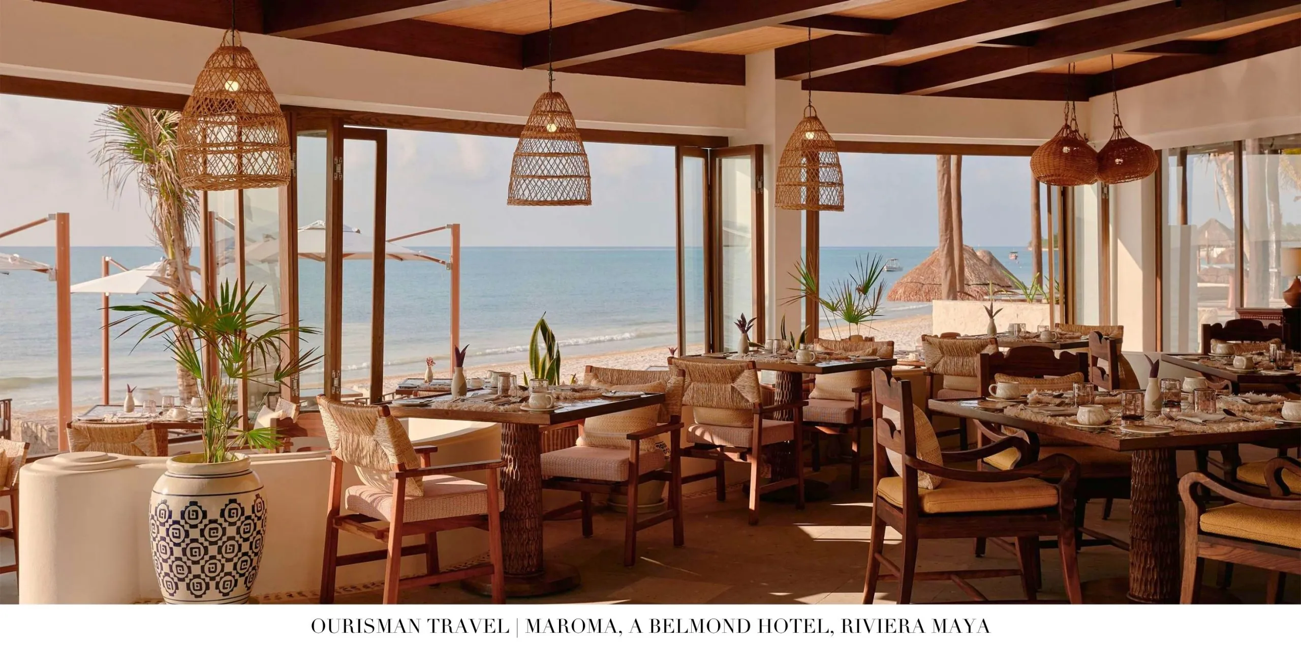 Beachfront dining at Maroma A Belmond Hotel
