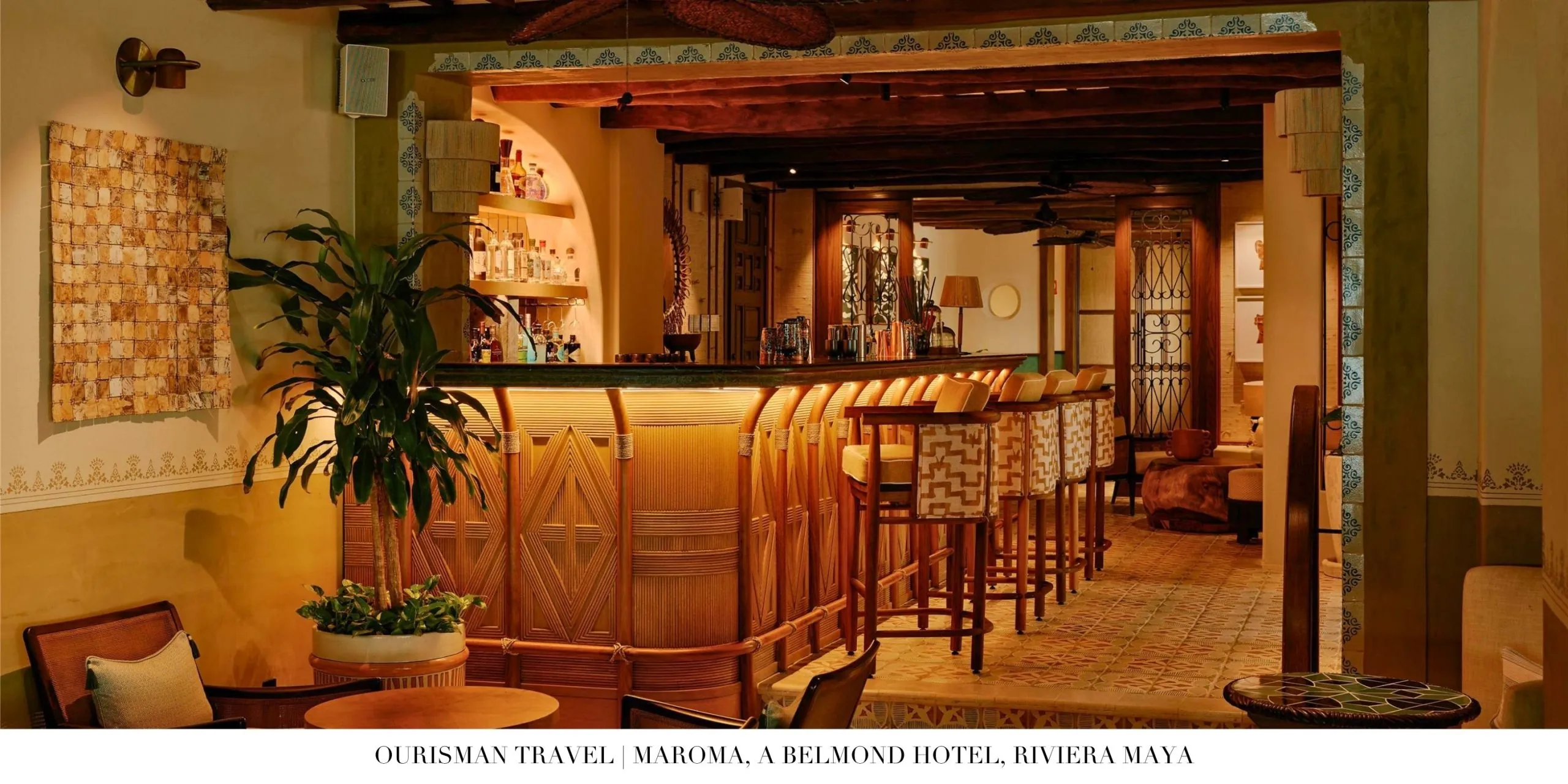 Tropical cocktails served at Maroma Belmond Hotel bar