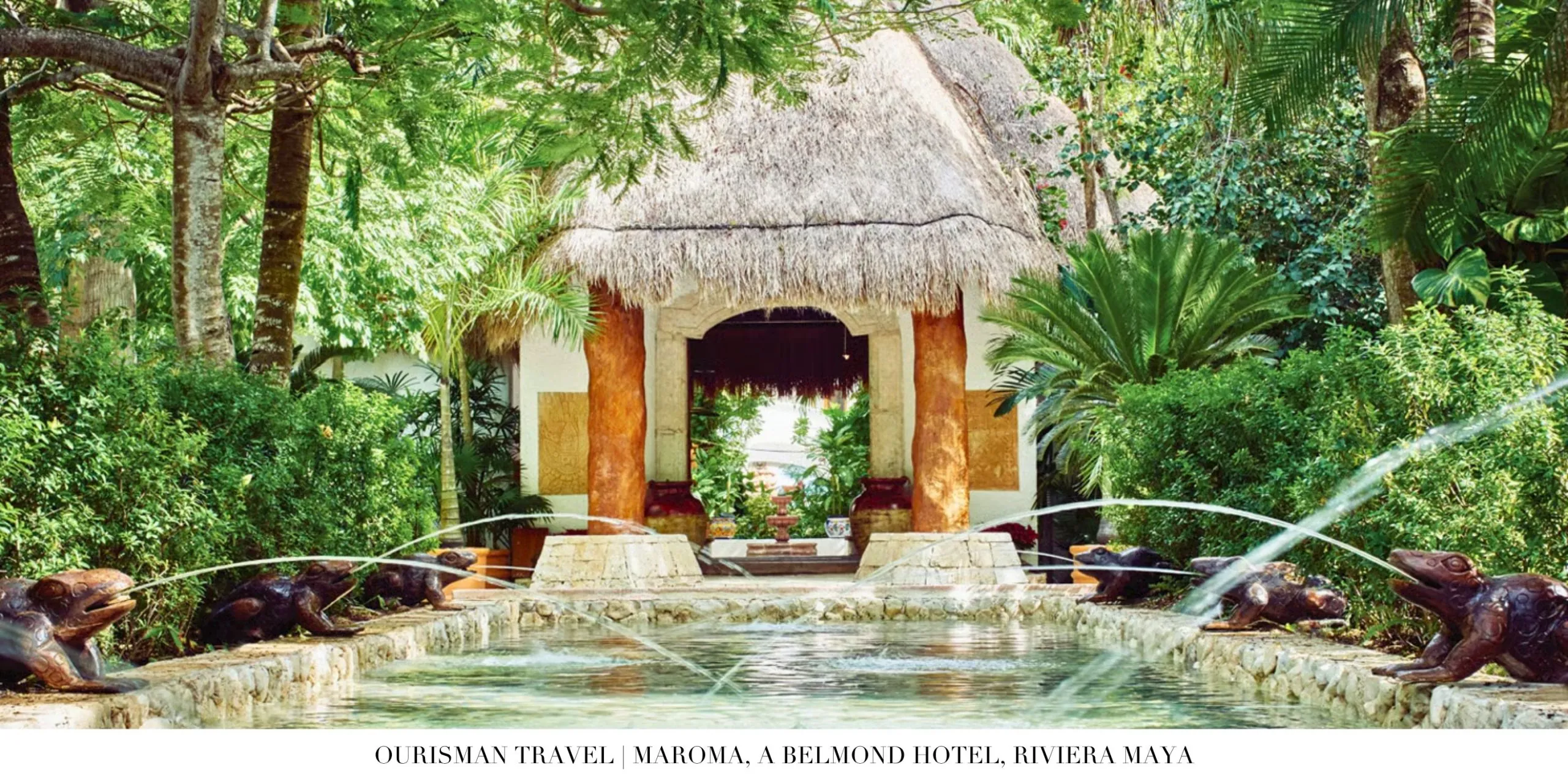 Lush tropical gardens at Maroma Riviera Maya resort