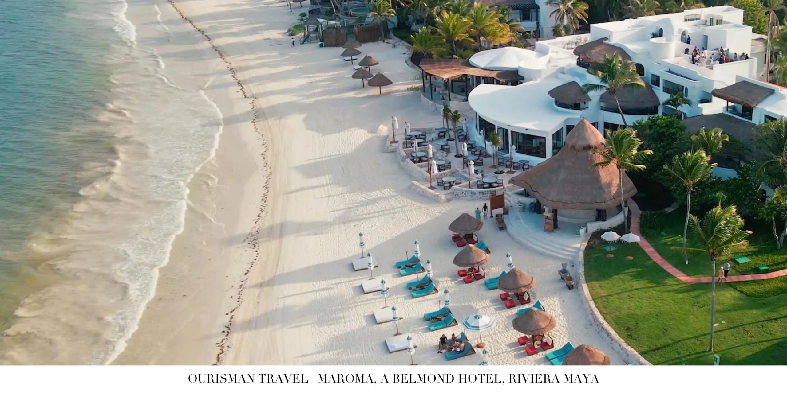White sand beach at Maroma Belmond hotel in Mexico