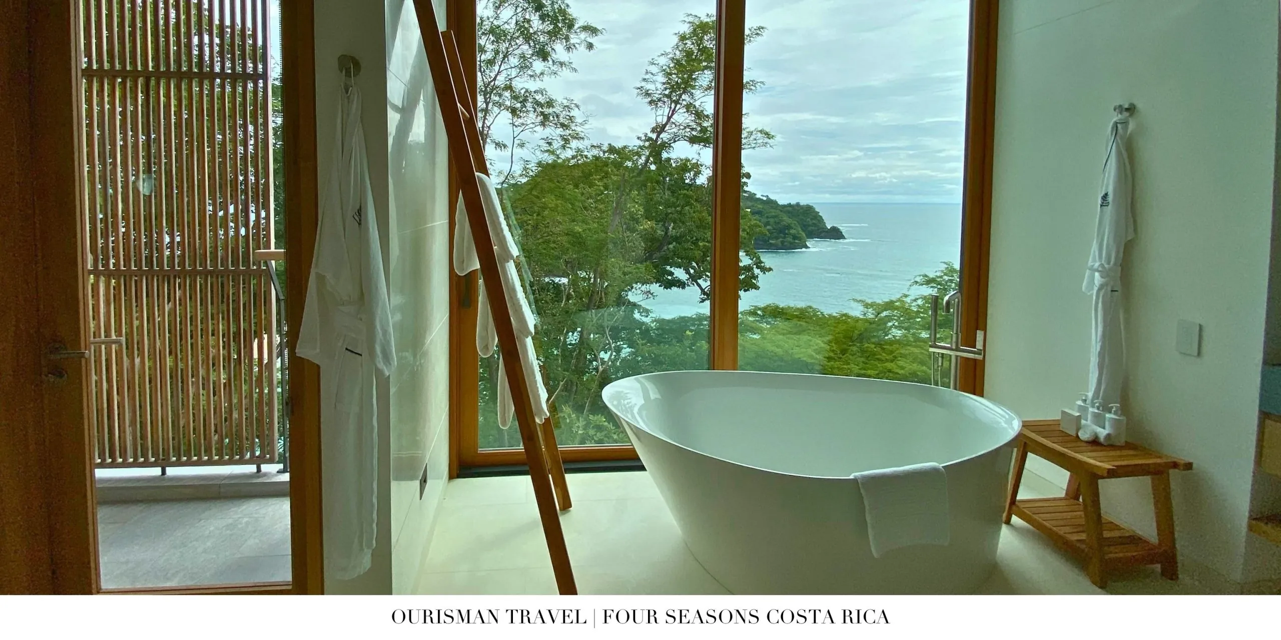 Bathroom with ocean views at Casa Olas, Four Seasons Resort Costa Rica