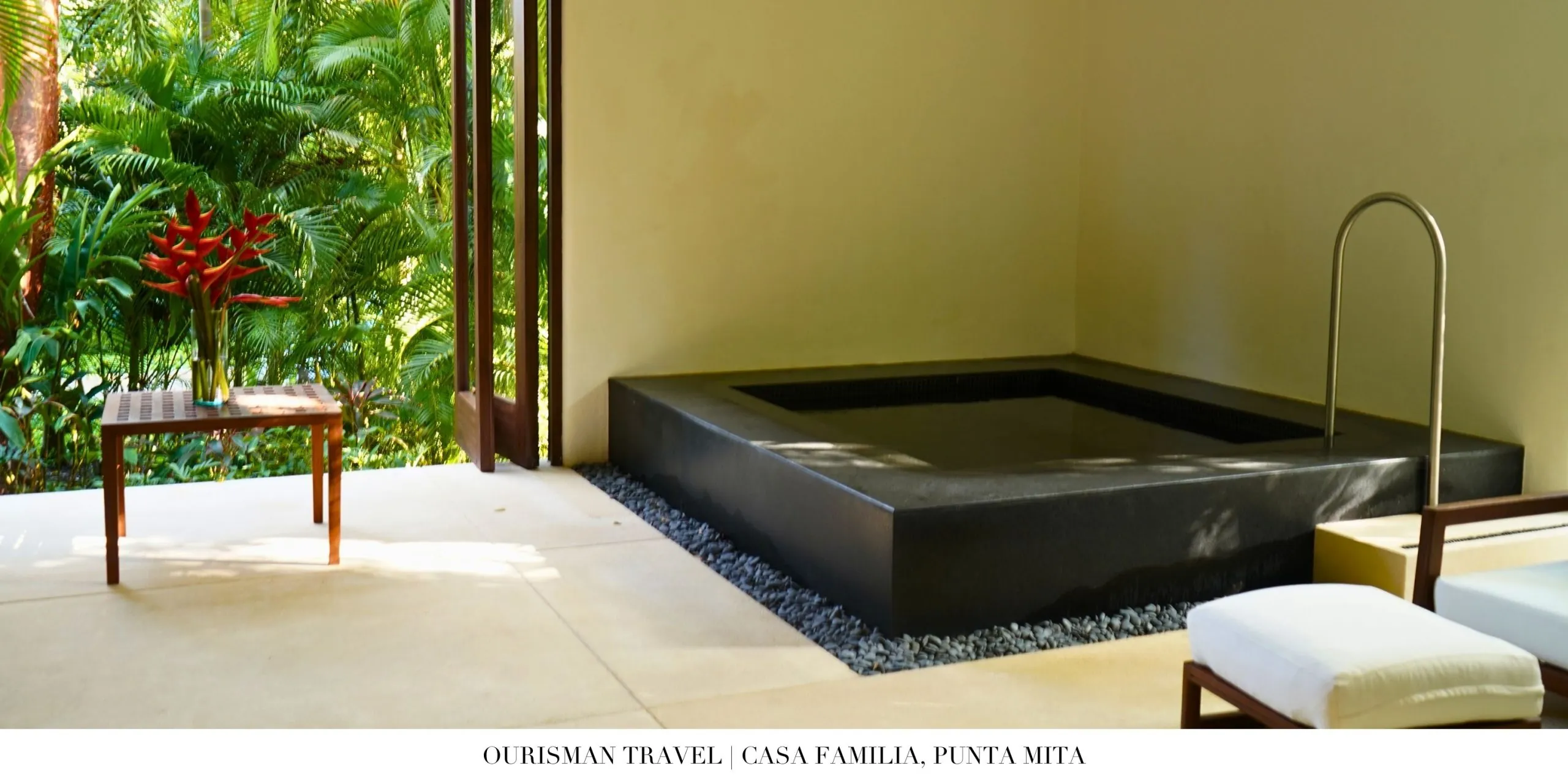 Open-air living area at Casa Familia in Punta Mita