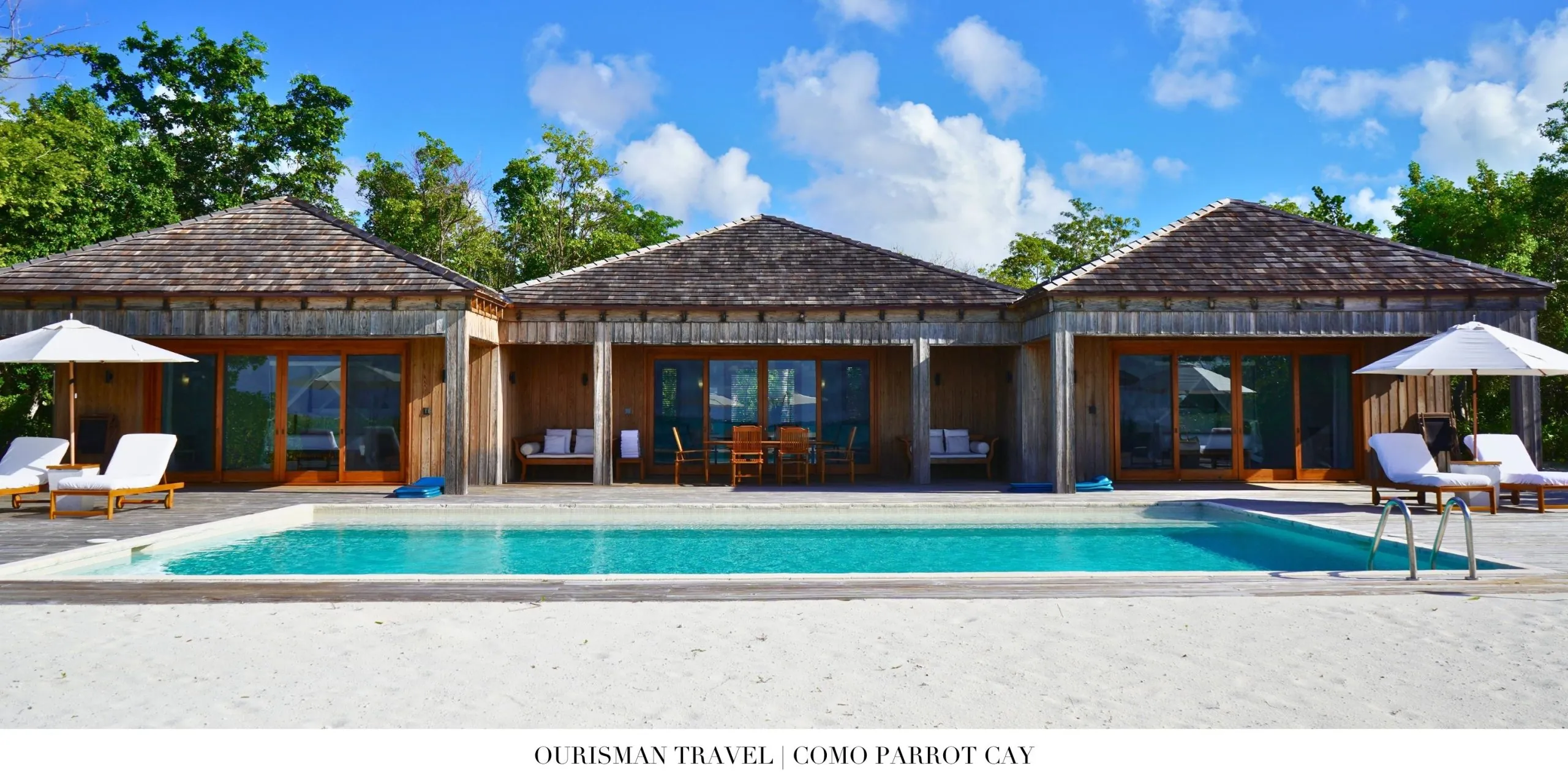 Private pool and terrace of 3-bedroom villa at COMO Parrot Cay