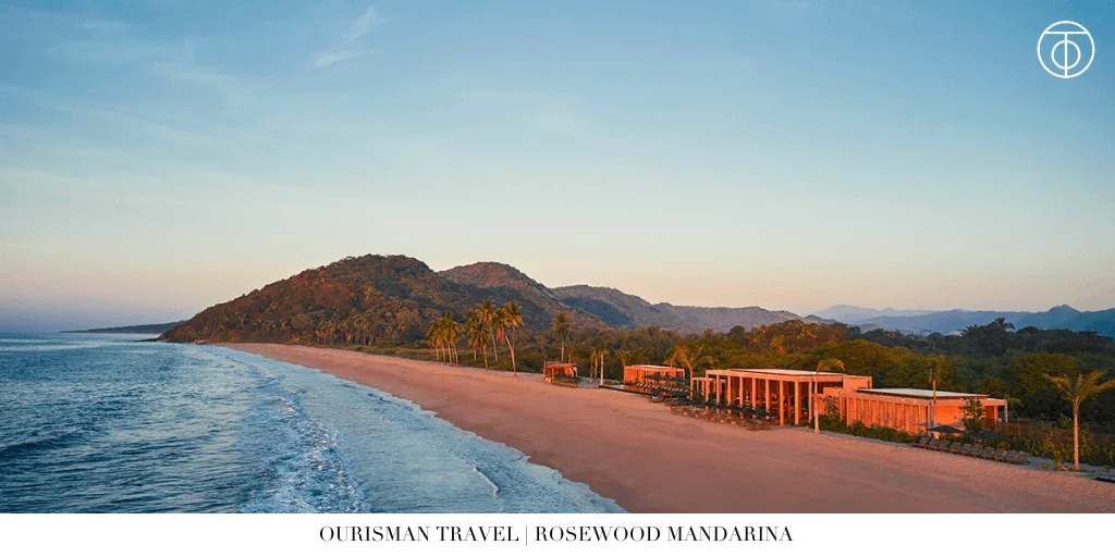 Rosewood Mandarina beachfront with mountains Riviera Nayarit Mexico