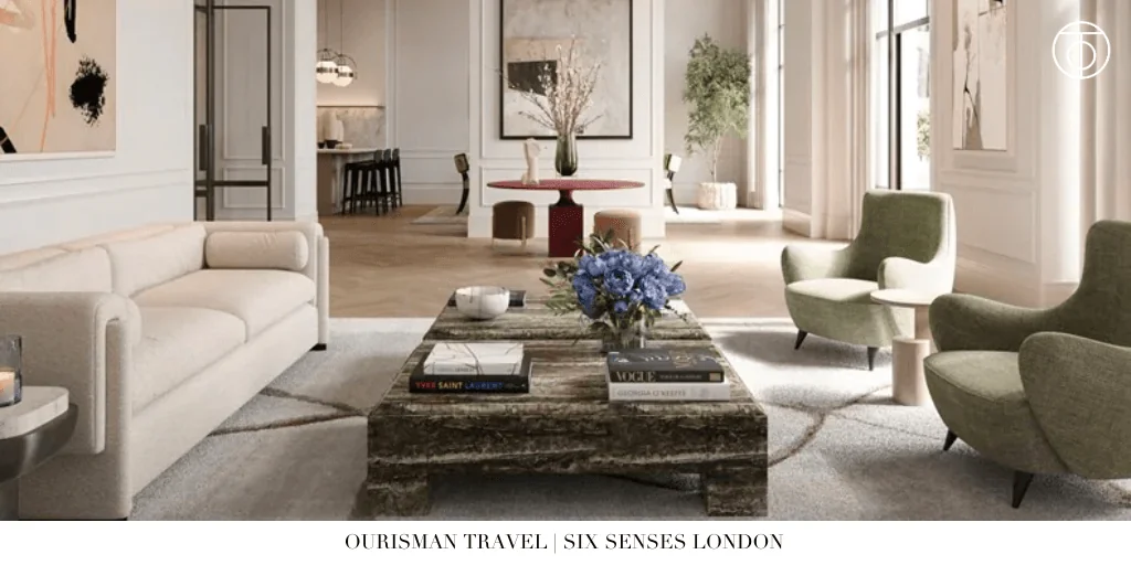 Six Senses London lounge living area