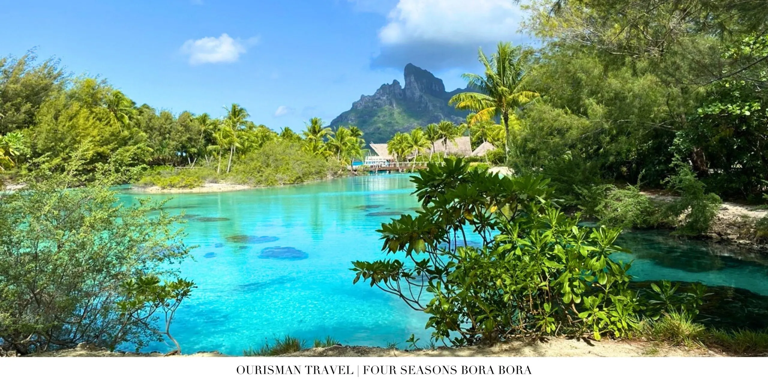 Serene lagoon setting with Mount Otemanu in the distance
