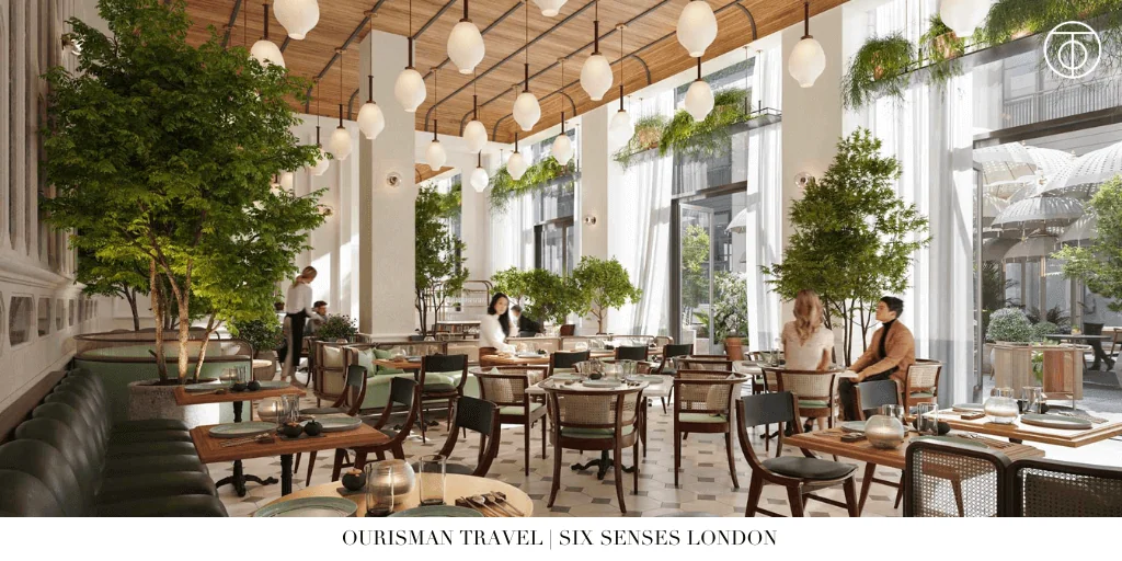 Six Senses London restaurant interior with seating