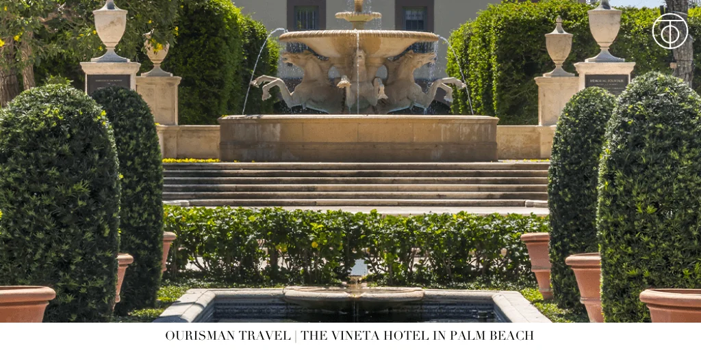 Vineta Hotel Palm Beach courtyard fountain Florida