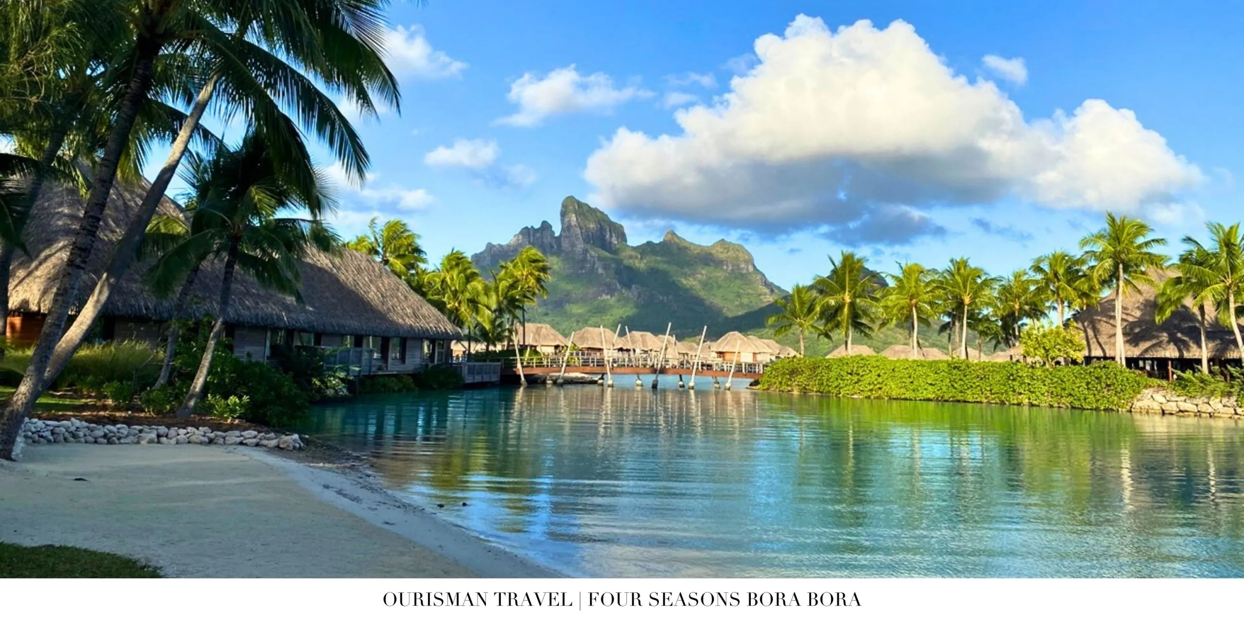 Sunset over the lagoon at Four Seasons Bora Bora