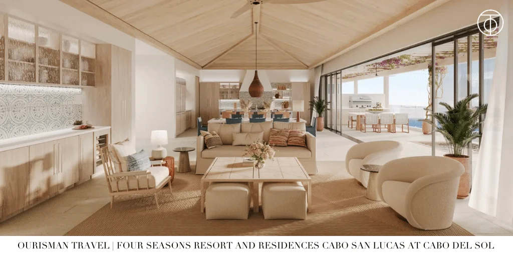 Four Seasons Cabo Del Sol suite interior with wood ceiling Cabo San Lucas Mexico