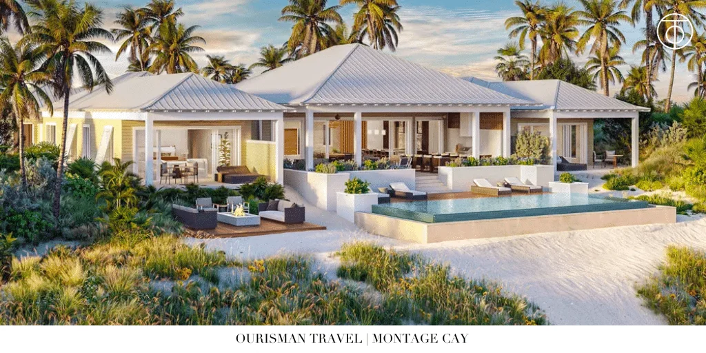 Montage Cay private villa exterior with terrace Bahamas
